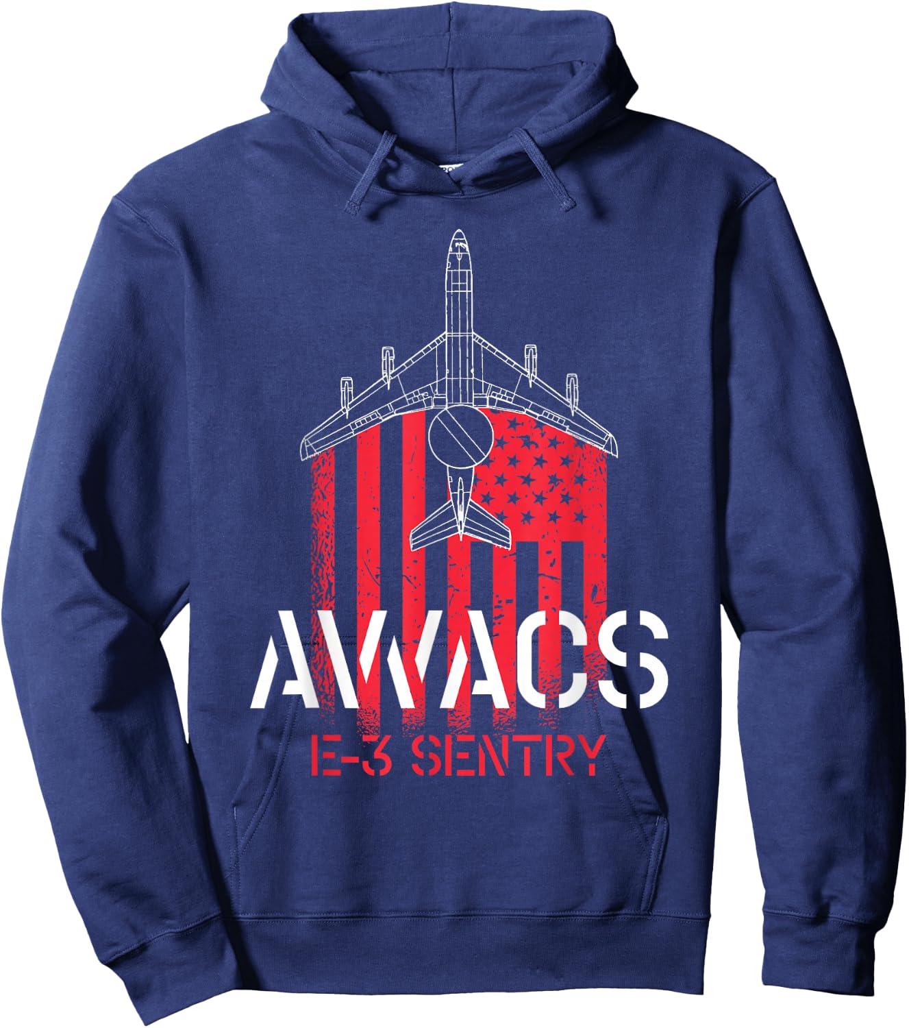 E-3 Sentry AWACS - US Flag Military Airplane Pilot Hoodie - Hoodie | Navy