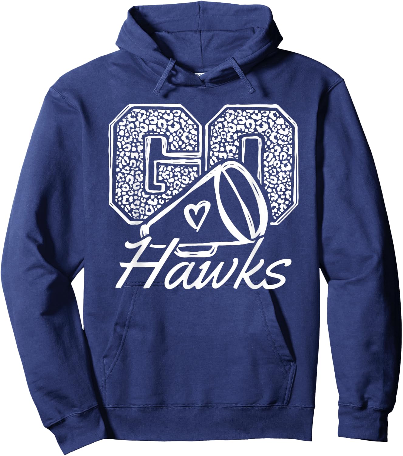 Go Cheer Hawks Sports Name Gifts Men Women Boy Girl Hoodie - Hoodie | Navy