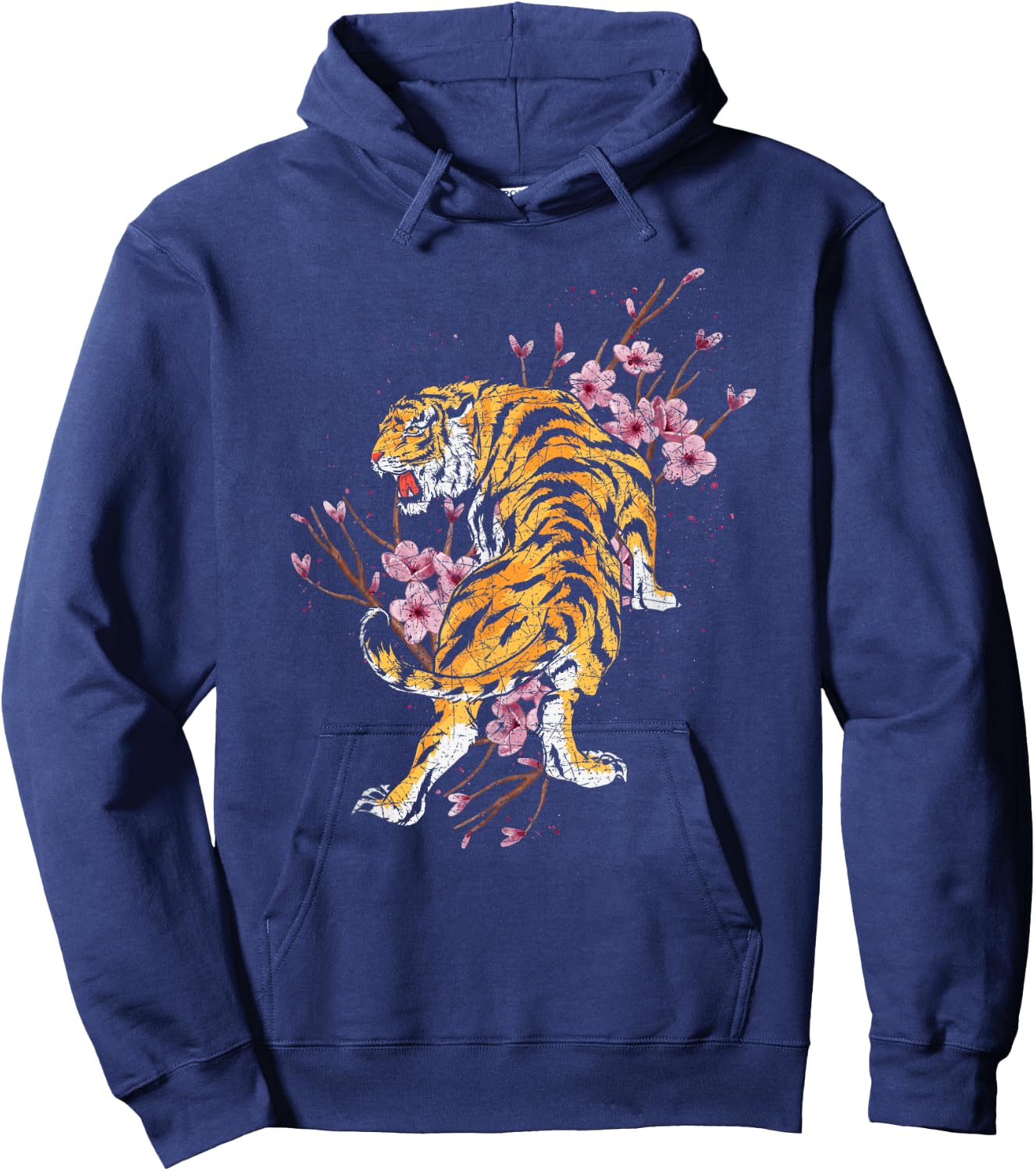 Cherry Blossom Tiger Hoodie - Hoodie | Navy