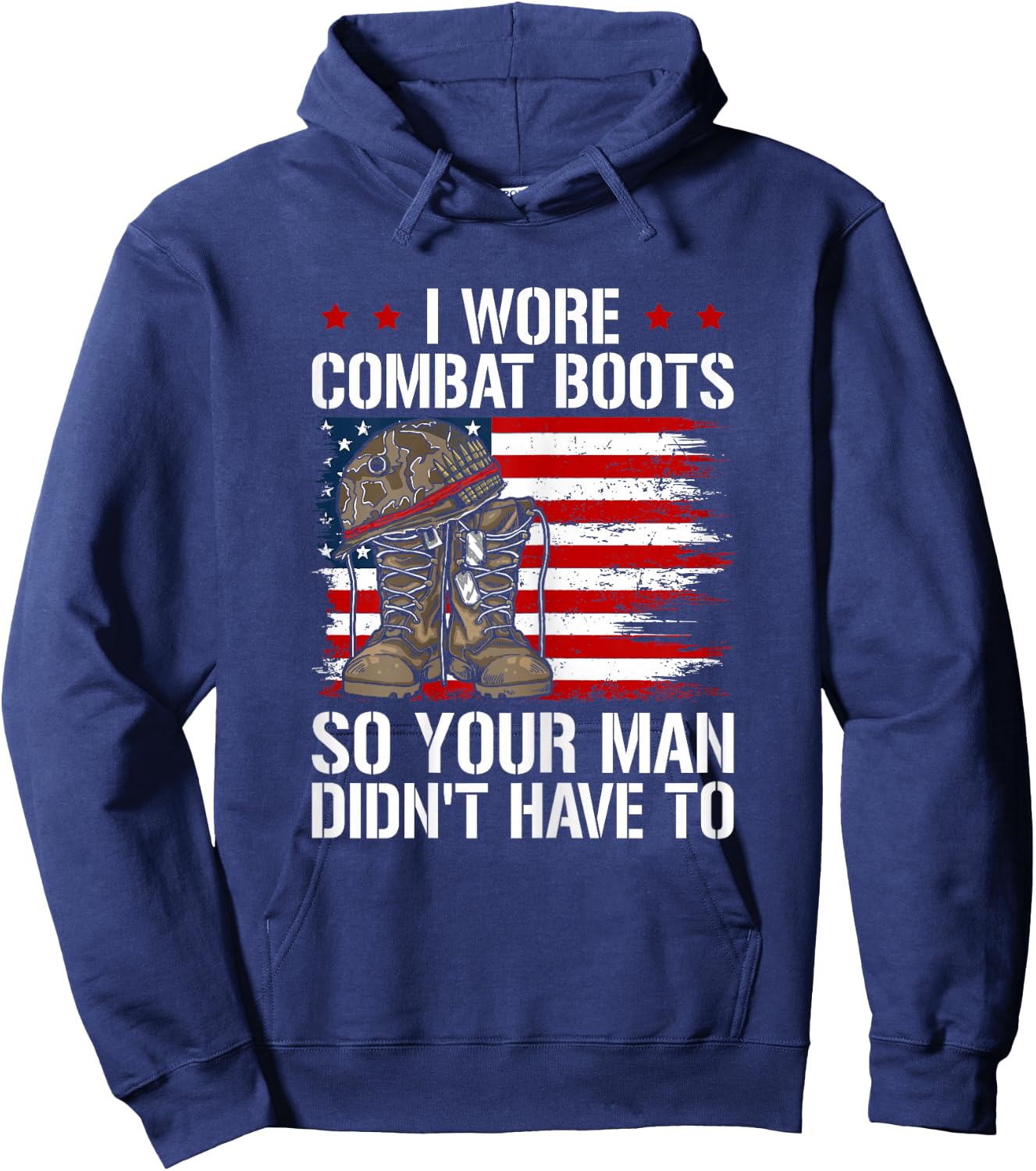 Funny Female Veteran I Wore Combat Boots Women Veteran Mom Hoodie - Hoodie | Navy