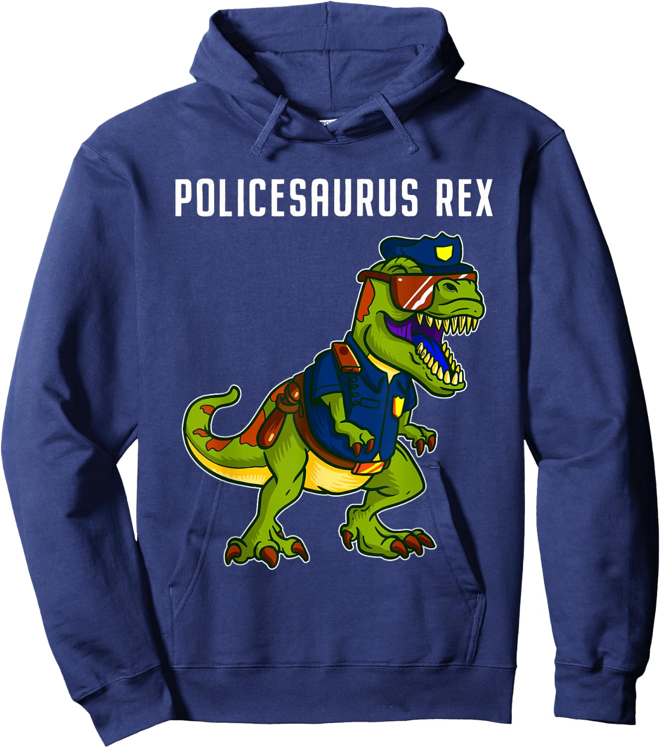 Dinosaur Police Officer T Rex Joke Gifts Policeman Hoodie - Hoodie | Navy