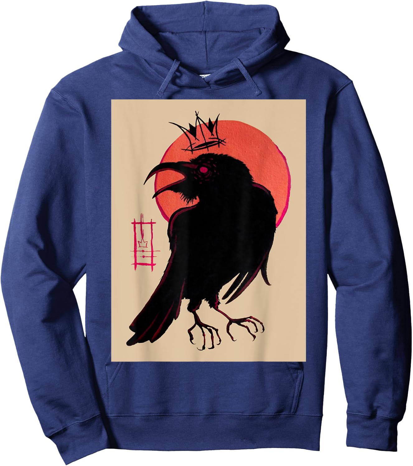 King of the Corvids for Fans of Crows and Ravens Hoodie - Hoodie | Navy