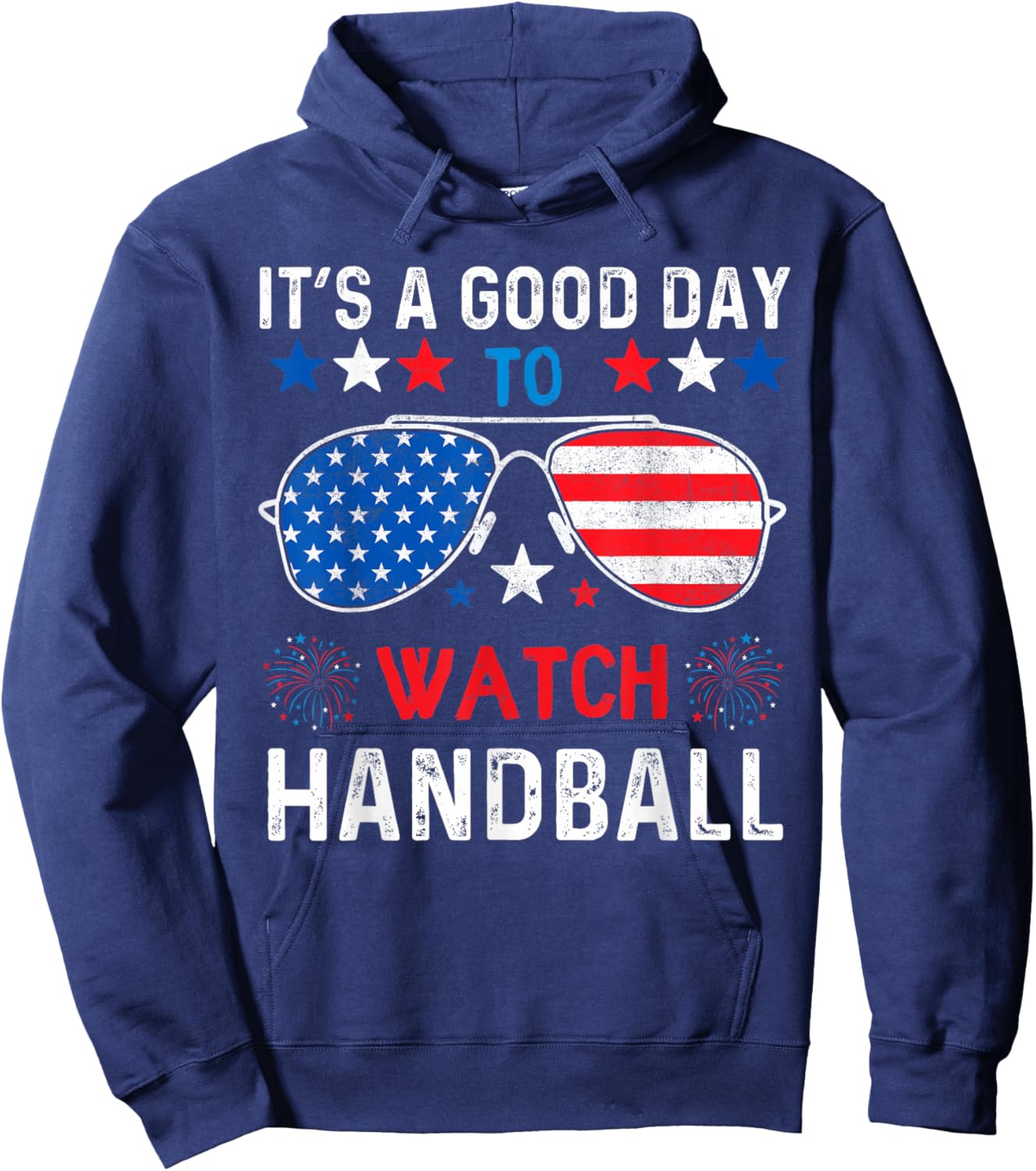 Handball USA Support the Team Sunglasses USA Flag Girls Kids Men Hoodie - Hoodie | Navy