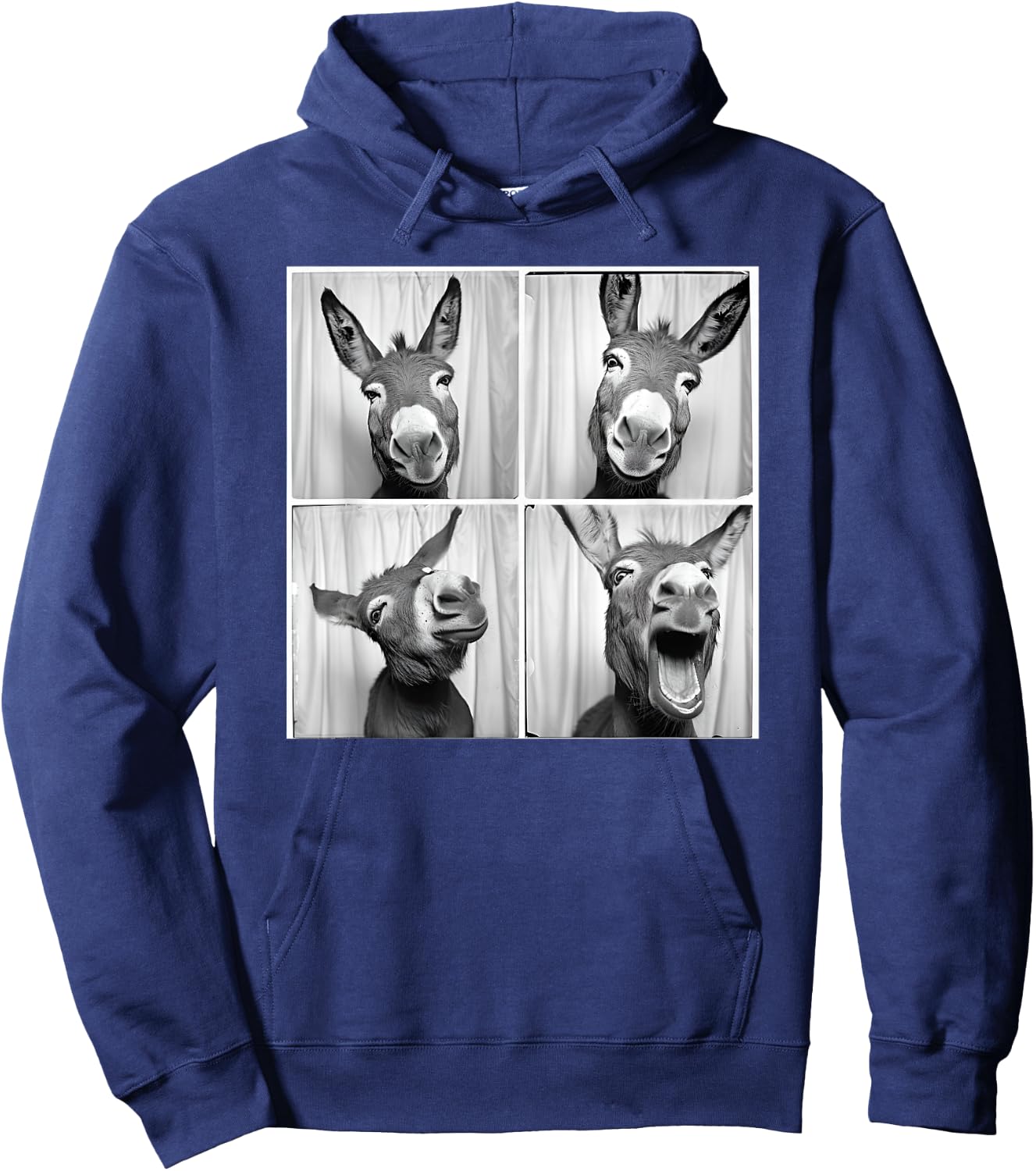 Laughing Donkey Face Quirky Farm Farming Funny Donkey Hoodie - Hoodie | Navy