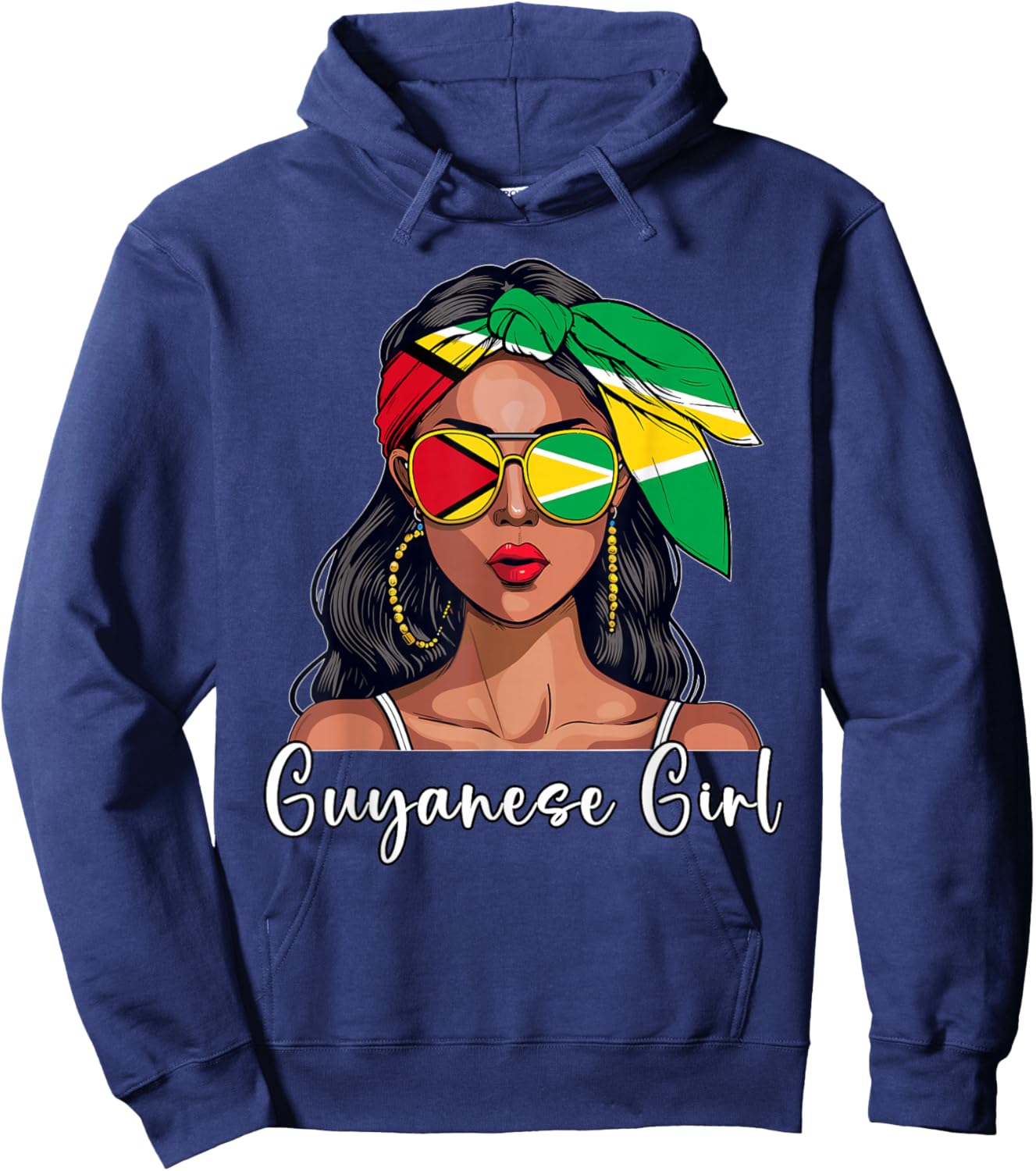 Guyanese Souvenirs Products Woman Flag Girl Guyana Hoodie - Hoodie | Navy