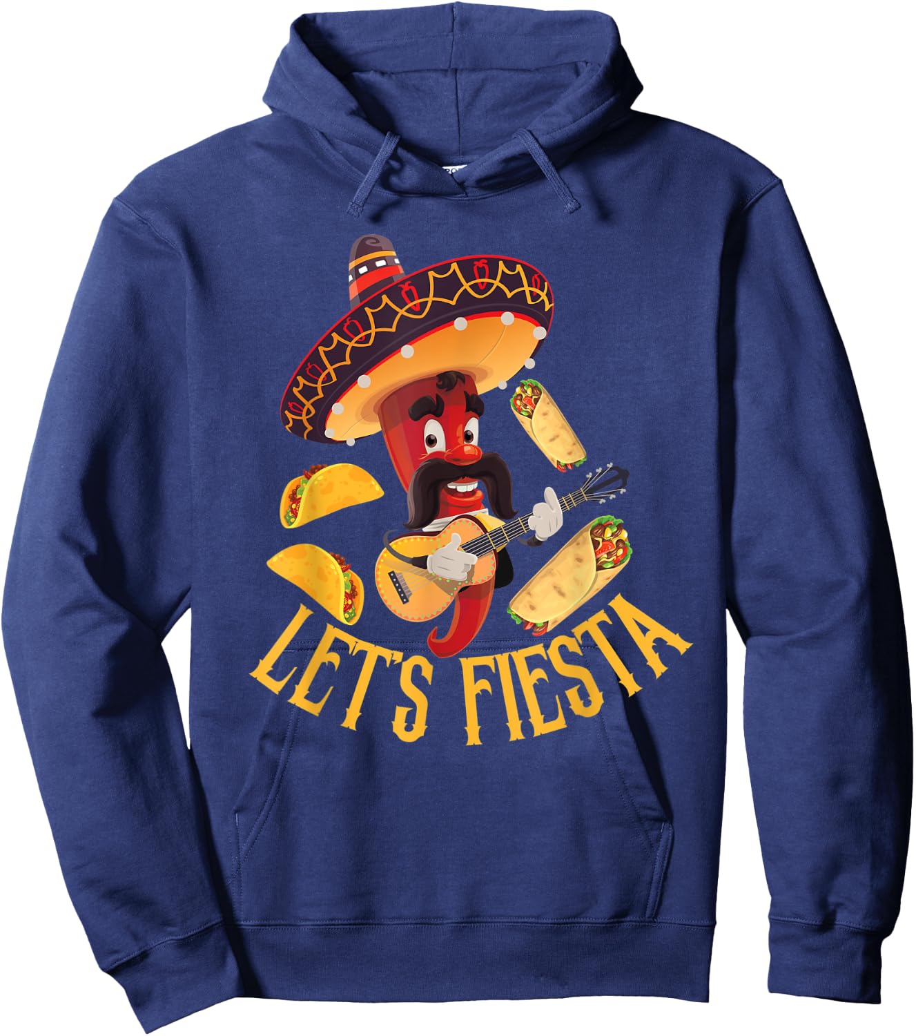 Let's Fiesta tacos Burrito Cool Mexican Party cinco de mayo Hoodie - Hoodie | Navy