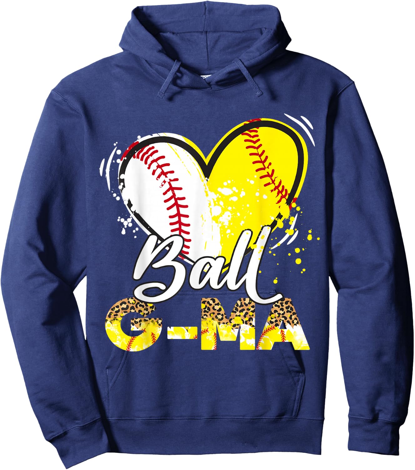 G-Ma of Both Baseball Softball Sport Matching Family Party Hoodie - Hoodie | Navy