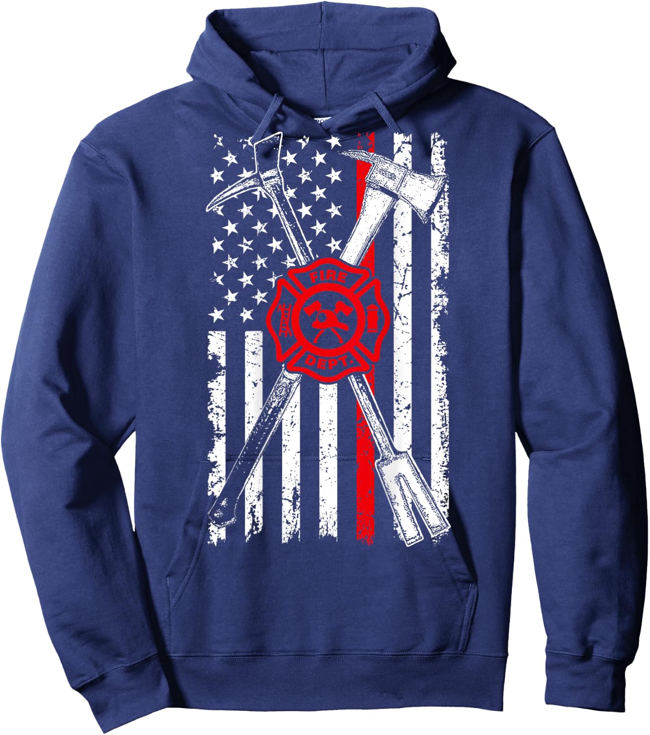 Firefighter Son Patriotic Gifts Axe Halligan Thin Red Line Men Hoodie - Hoodie | Navy
