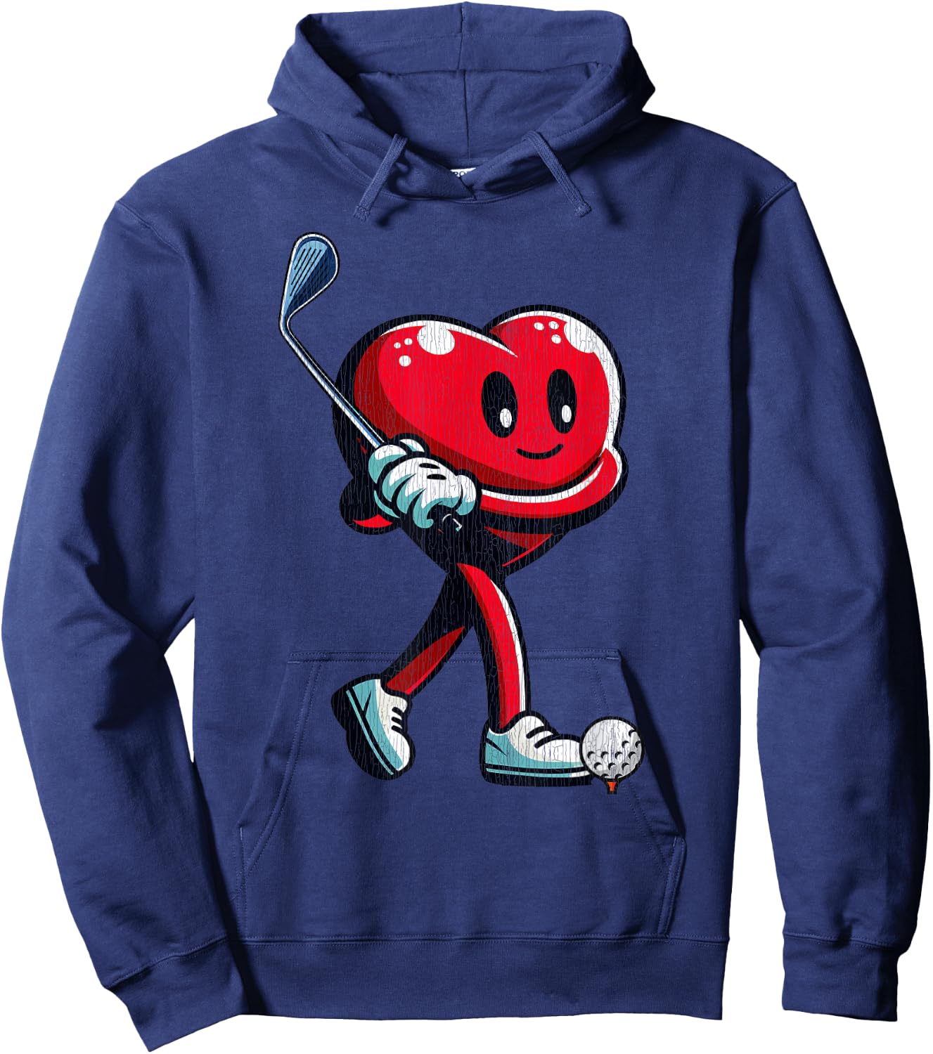 Golf Valentines Hearts Day Funny Lover Men Women Hoodie - Hoodie | Navy
