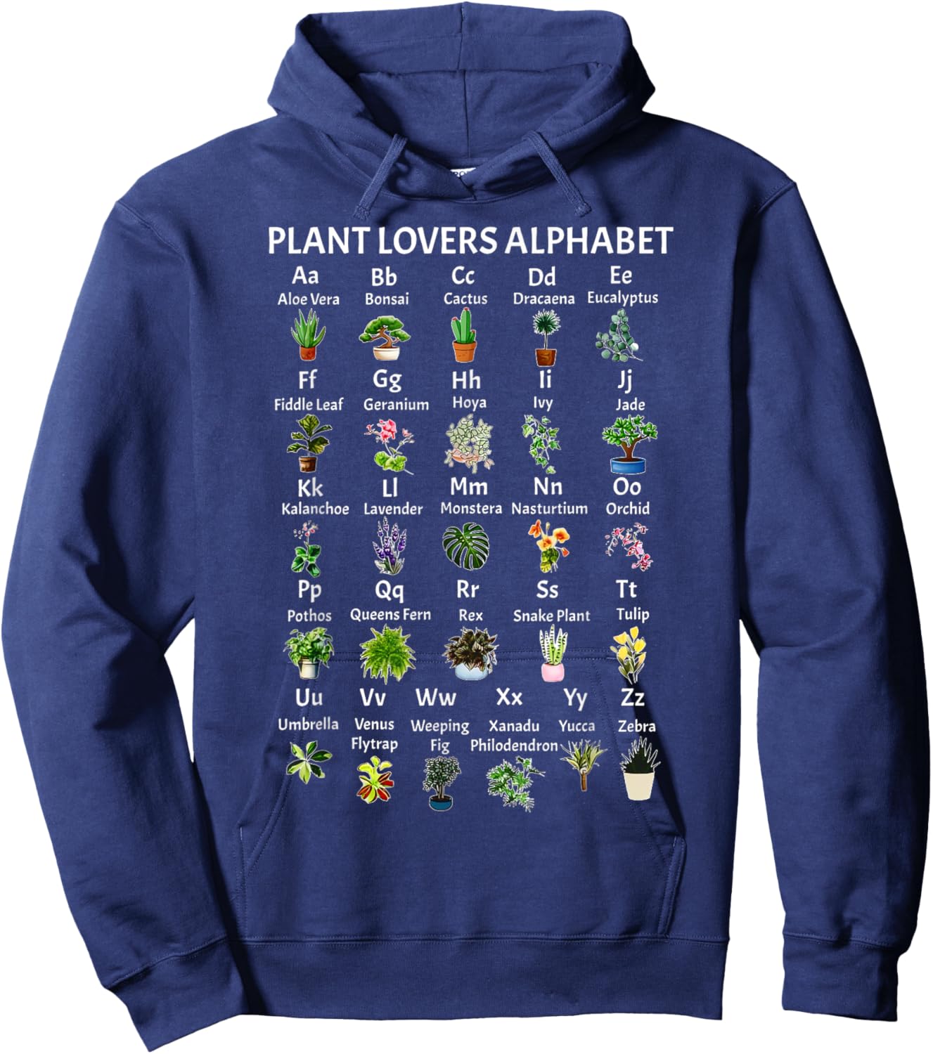 Plant Lovers Alphabet Gardener Gardening Garden Lover Hoodie - Hoodie | Navy