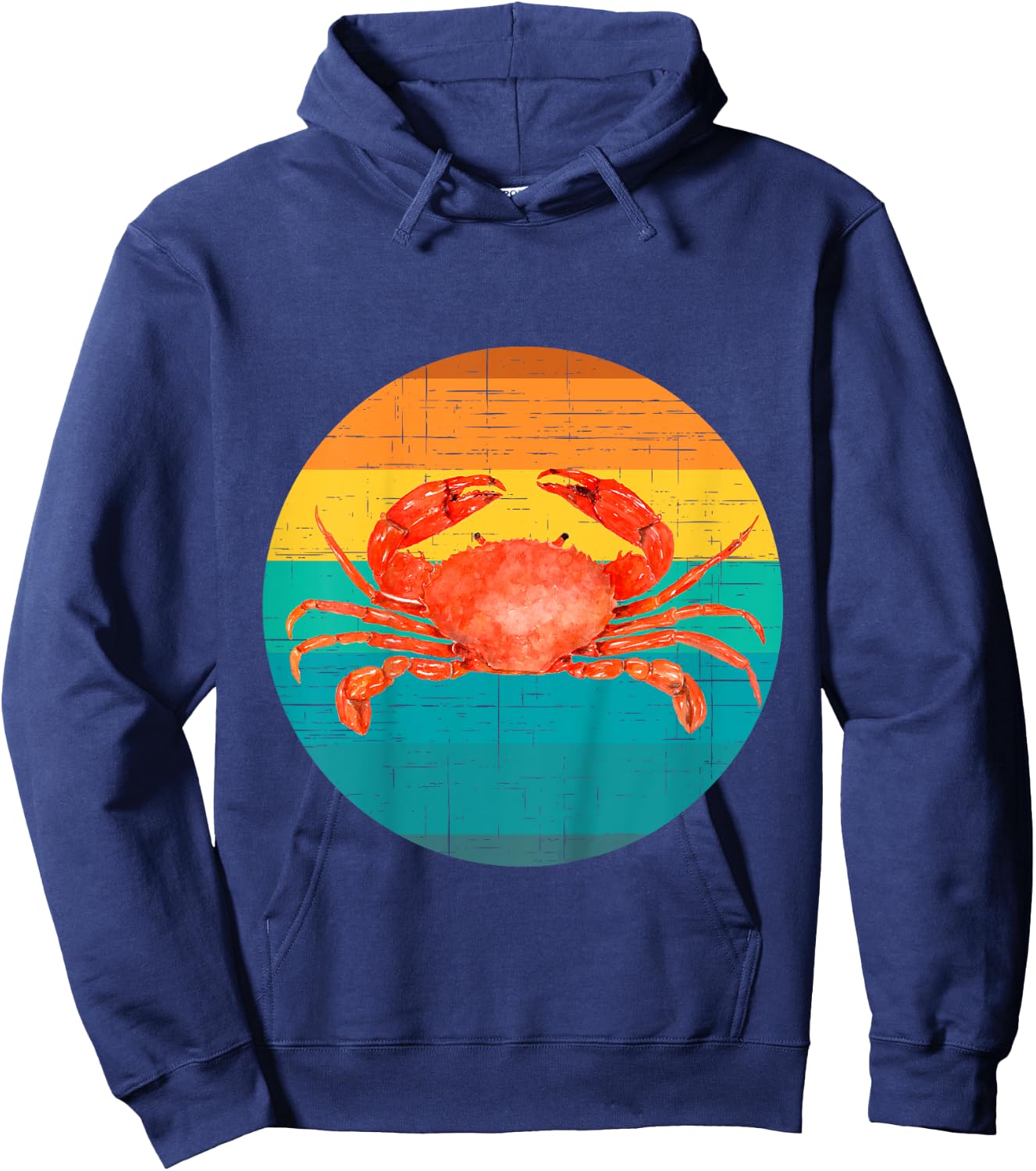 Kids Vintage Sunset Fun Crab Crabbing Crabs Crabber Gift Boys Hoodie - Hoodie | Navy