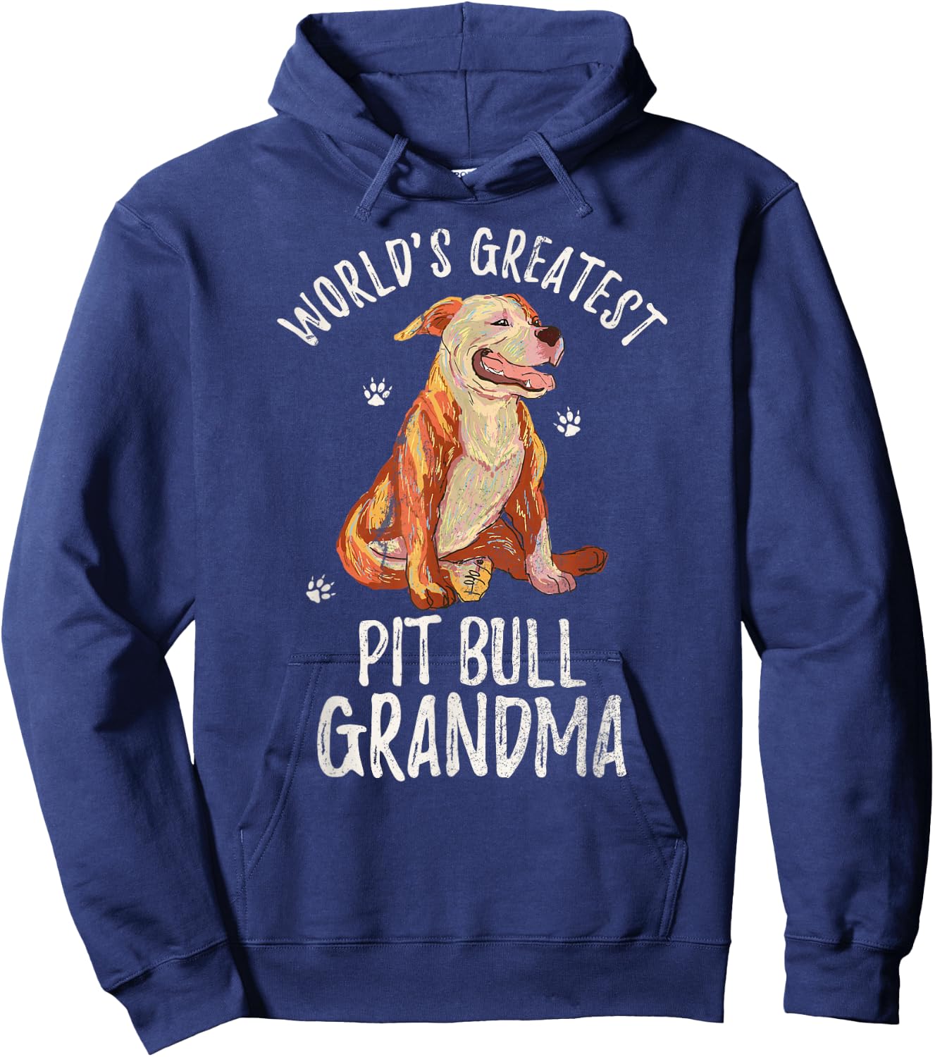 World's Greatest Pit Bull Grandma Funny PitBull Pet Lover Hoodie - Hoodie | Navy