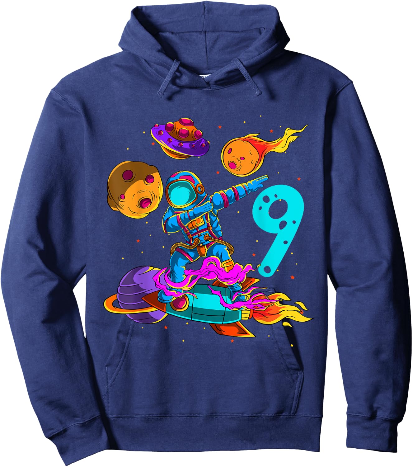 9 years Birthday Boys Astronaut 9th Birthday Boys Astronaut Hoodie - Hoodie | Navy