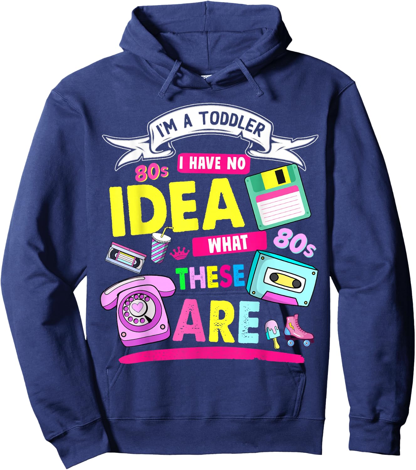 80s Outfit Ideas for Toddlers & 80s Theme Kids 80s Nostalgia Hoodie - Hoodie | Navy