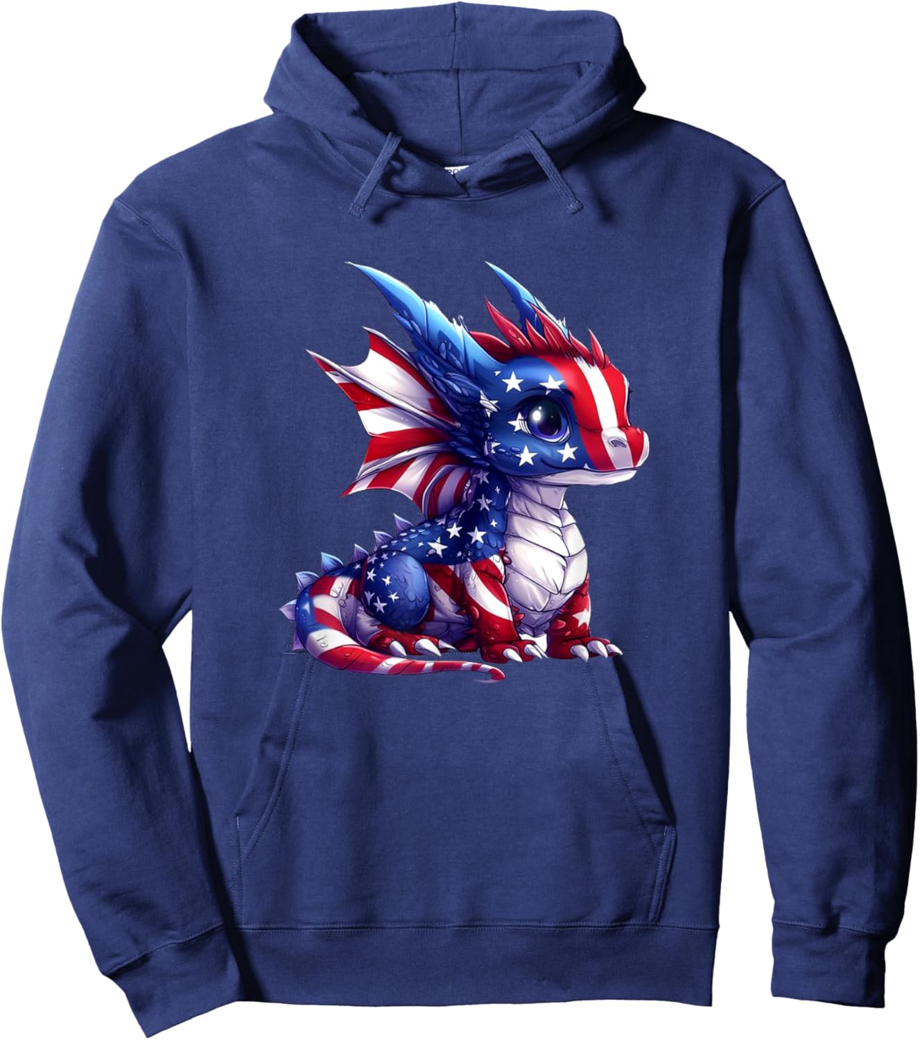 Dragon American Flag Proud USA Patriot Dragon Lover Men Kid Hoodie - Hoodie | Navy