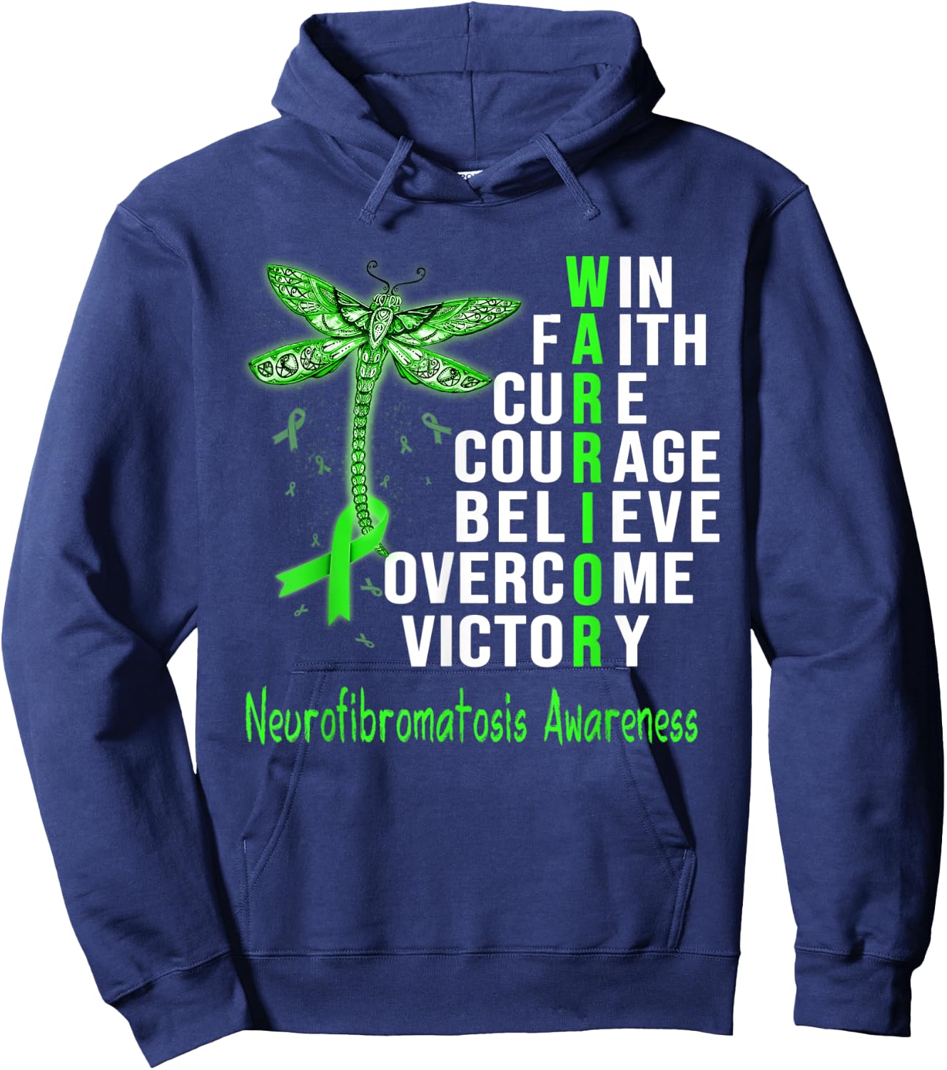 Neurofibromatosis Warrior Neurofibromatosis Awareness Hoodie - Hoodie | Navy