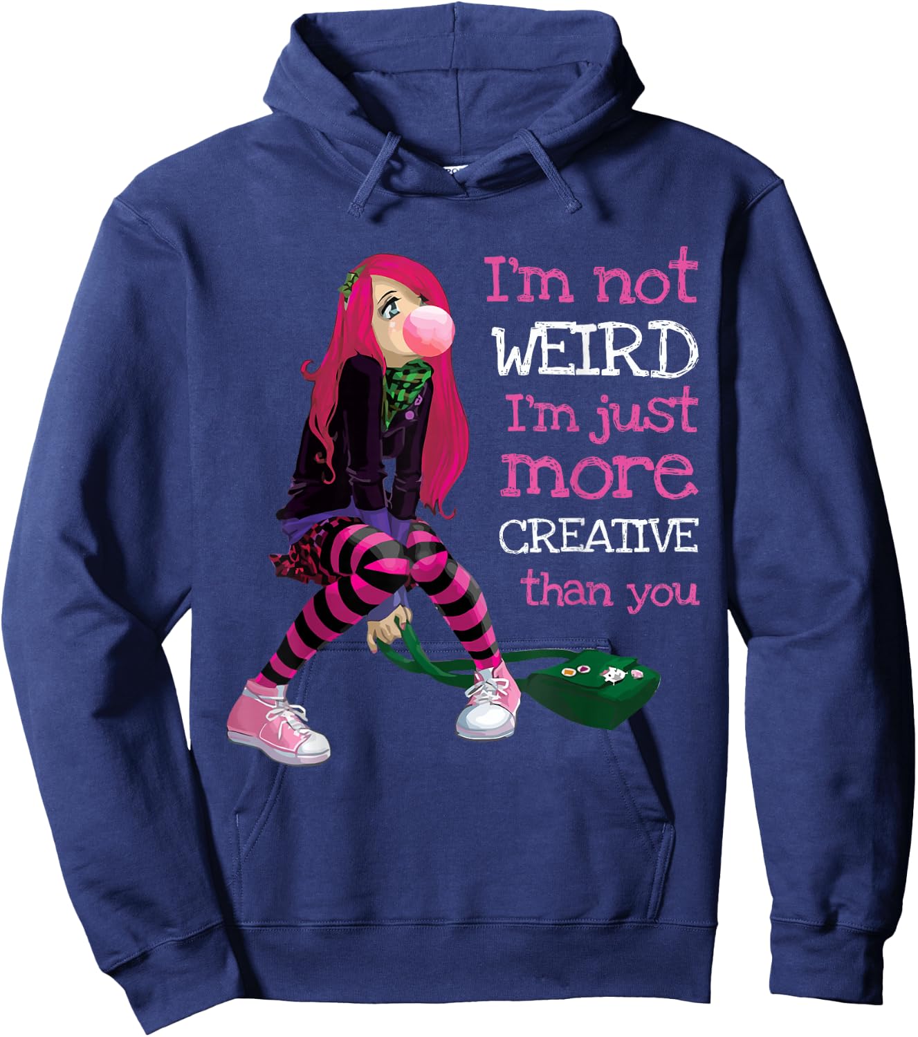 Kawaii Anime Girl Kawaii Clothes Anime Clothing Goth Girl Hoodie - Hoodie | Navy