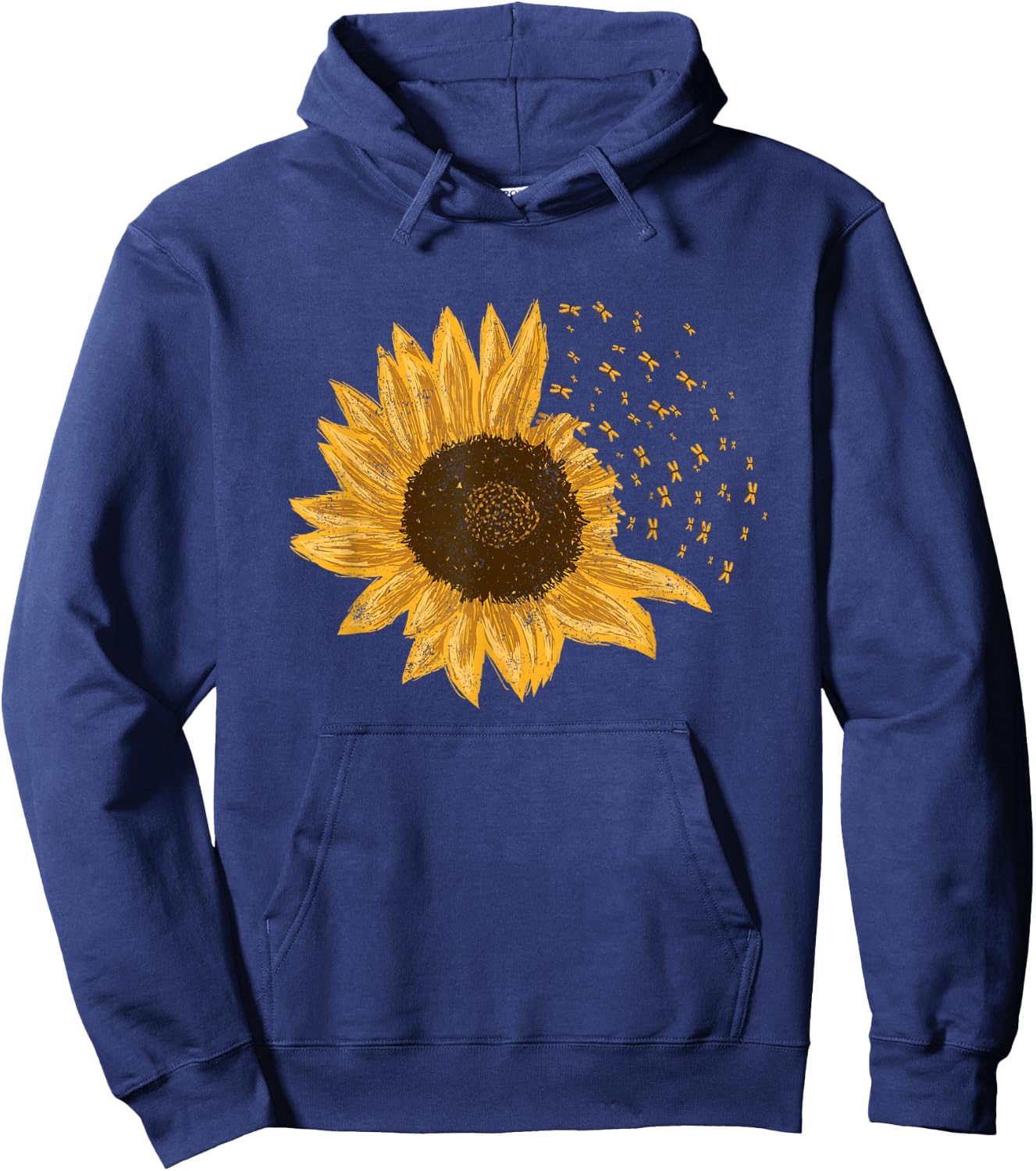 Sunflower Dragonflies Sunflower Summer Rustic Men Women Girls Kids Hoodie - Hoodie | Navy