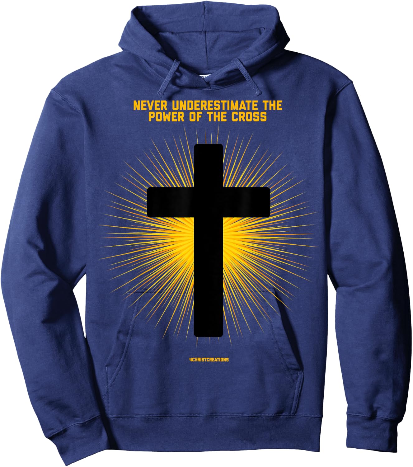 Never Underestimate Christian Faith Cross Jesus Christ Hoodie - Hoodie | Navy