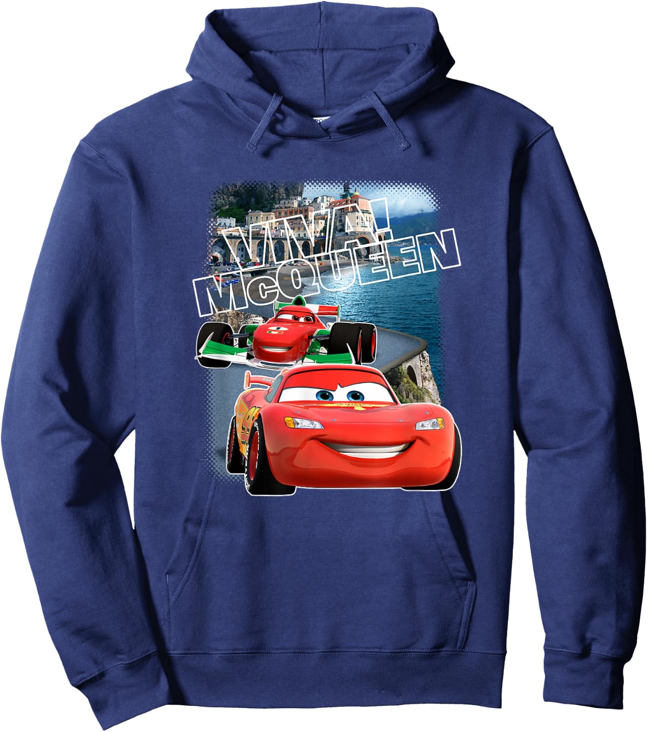 Disney Pixar Cars 2 Viva McQueen Italy Race Poster Hoodie - Hoodie | Navy