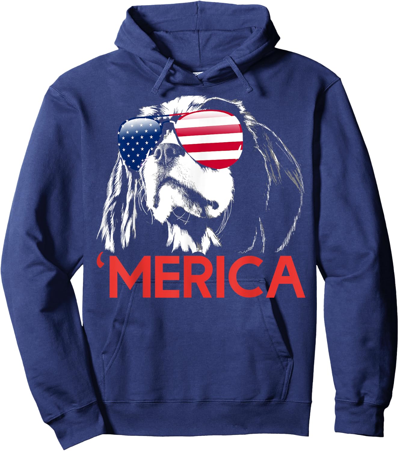 Merica Cavalier King Charles Spaniel American Flag Men Hoodie - Hoodie | Navy