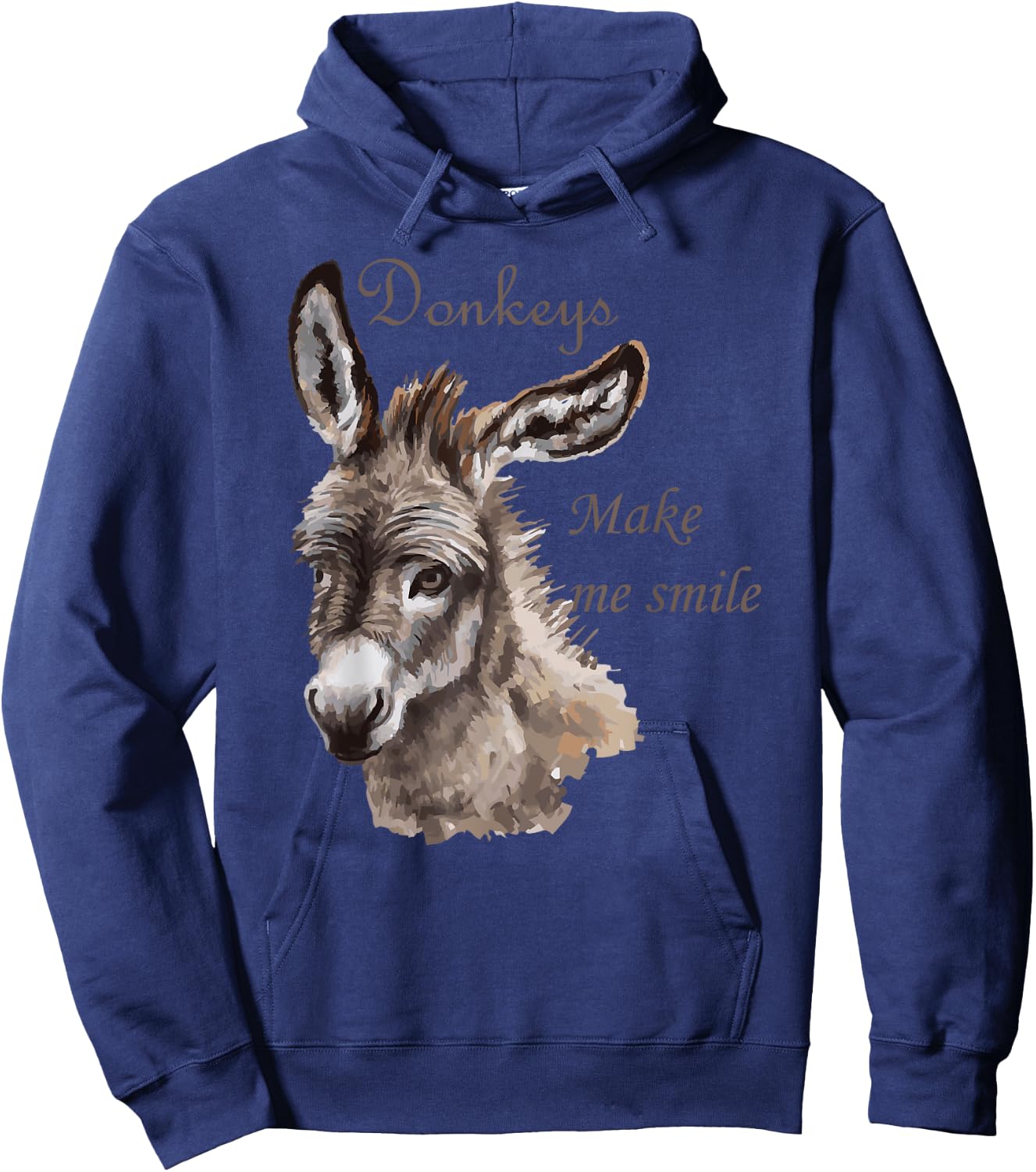 Donkeys Make Me Smile Cute Miniature DonkeyTail Lovers Hoodie - Hoodie | Navy