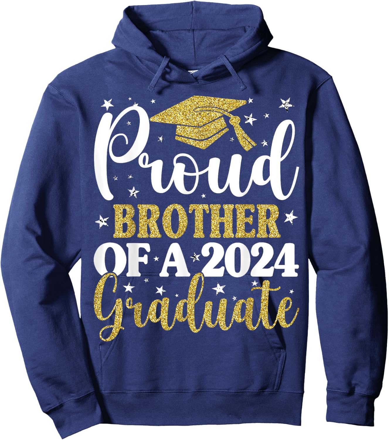 Proud Brother Of A 2024 Graduate Graduation Matching Family Hoodie - Hoodie | Navy