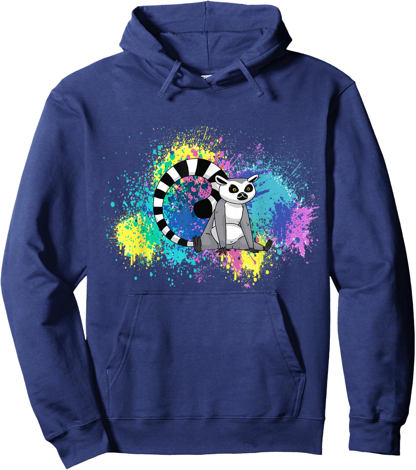 Lemur Funny Lemur Lover Abstract Color Madagascar Animal Hoodie - Hoodie | Navy