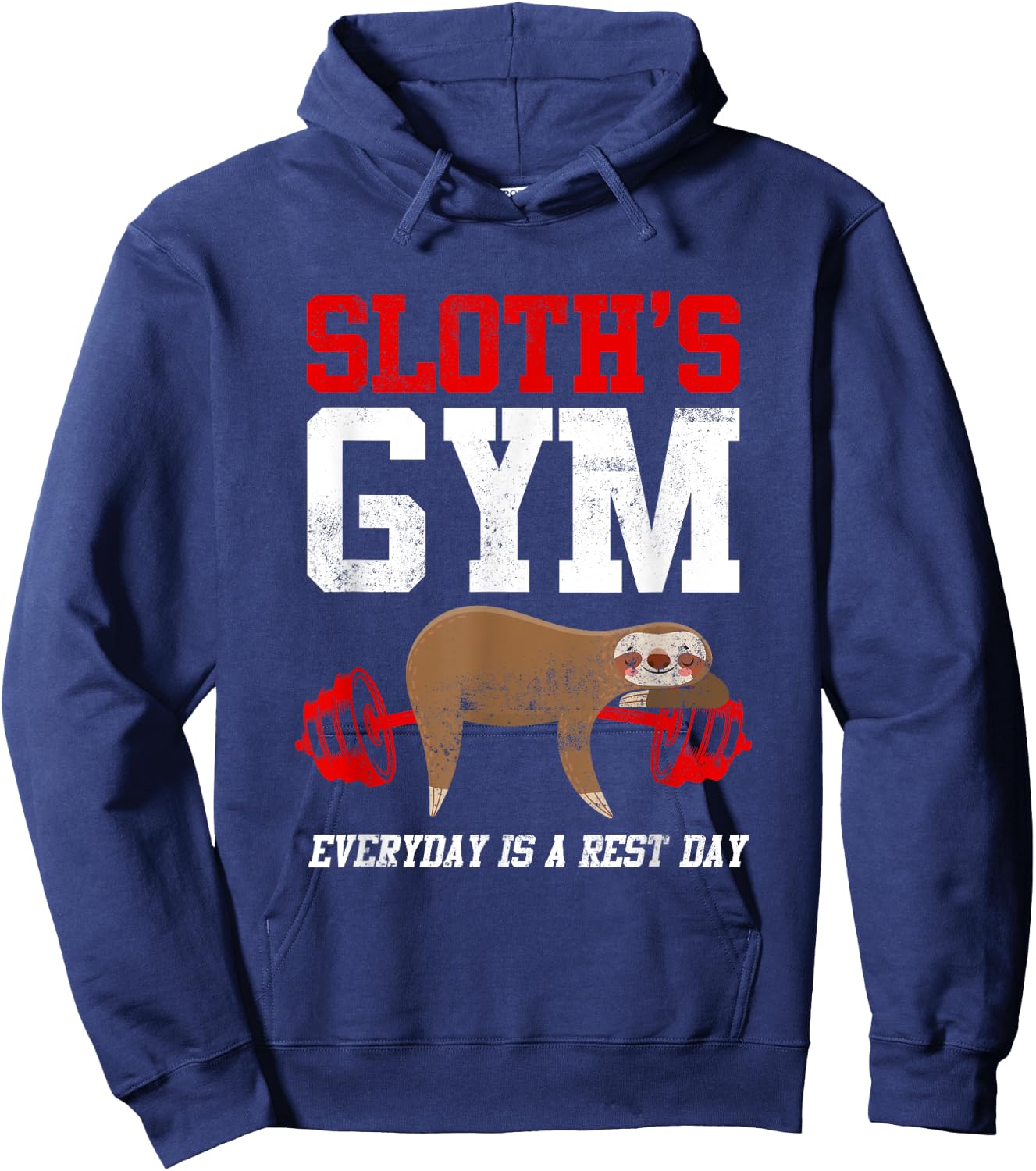 Workout Fitness Sloth's Gym Everyday Is Rest Day Hoodie - Hoodie | Navy