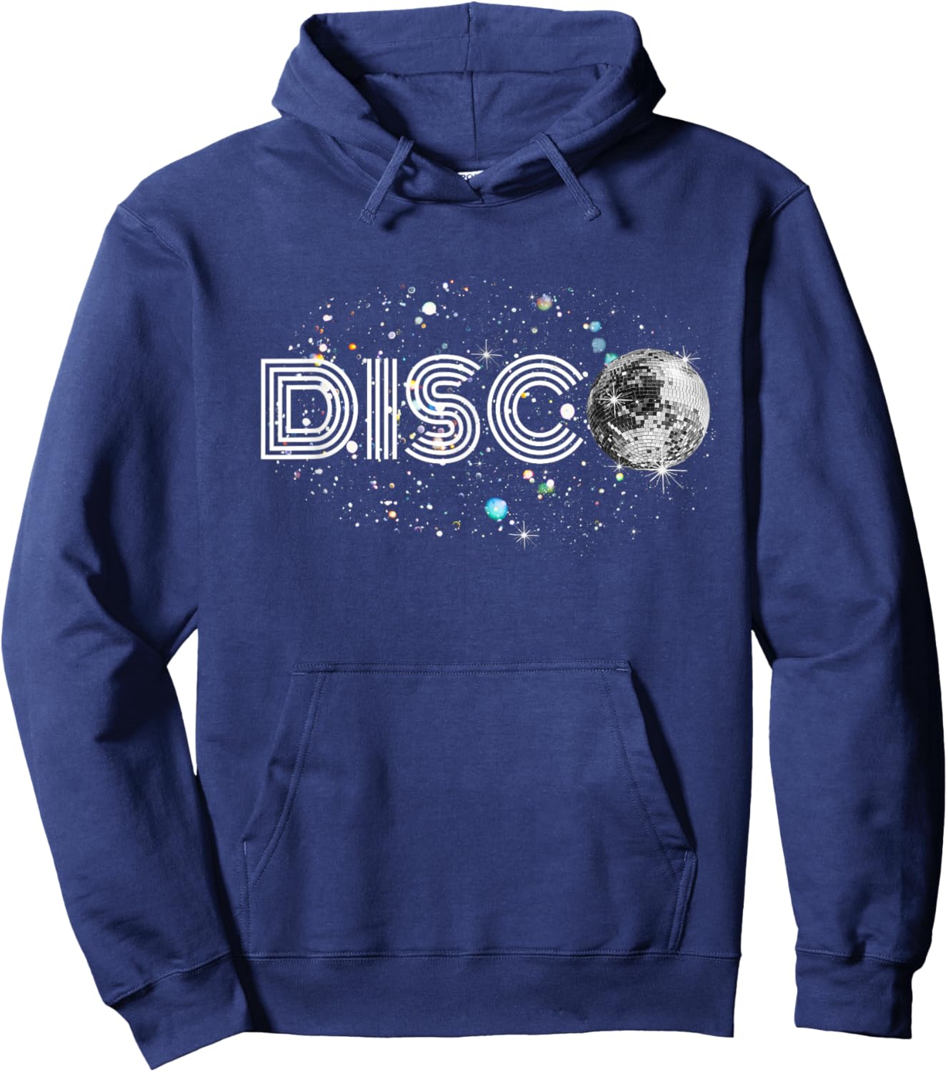 Black And White Disco Ball Club Retro Hoodie - Hoodie | Navy