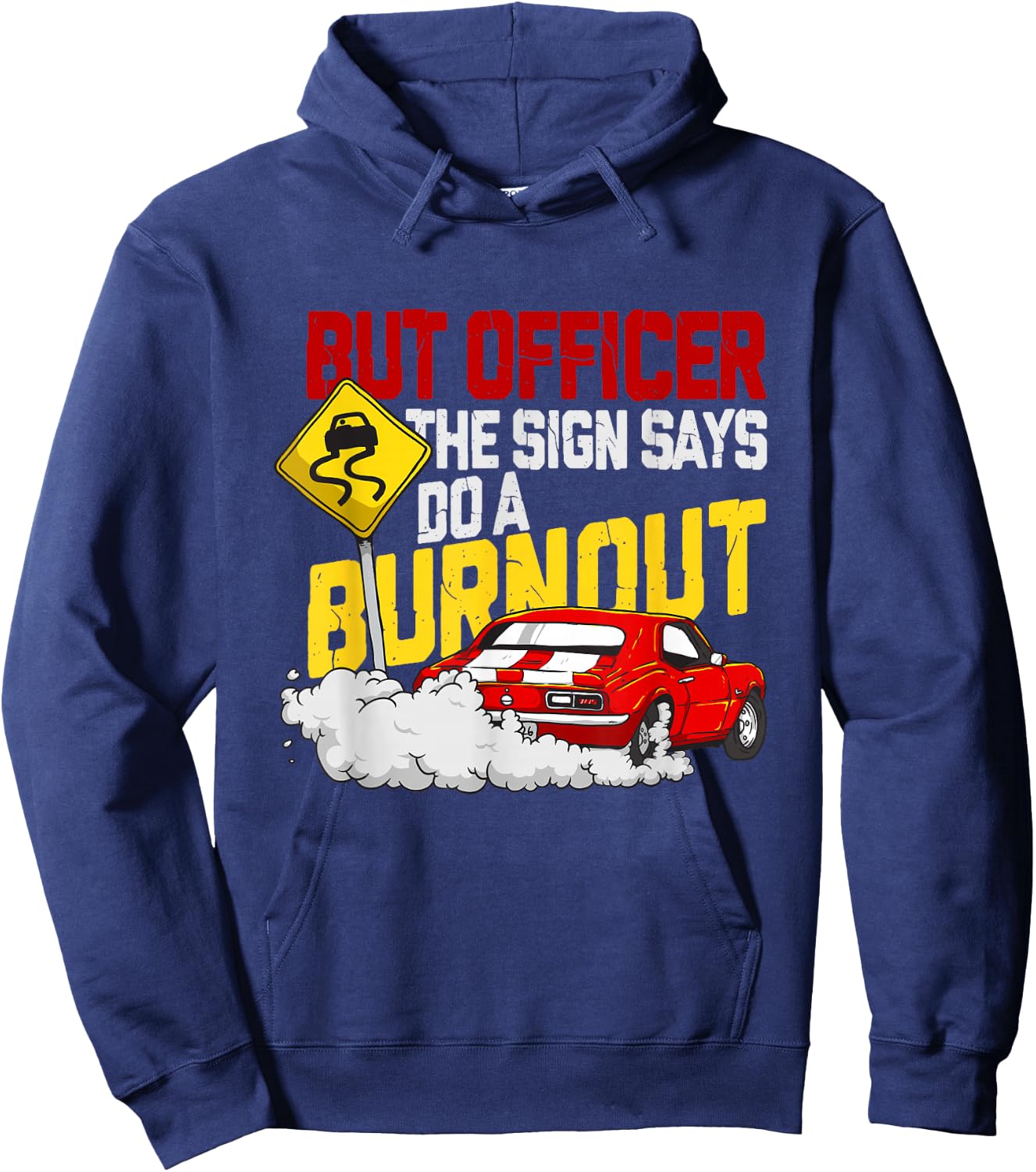 Funny Car Racing Shirt Burnout Drag Racing Muscle Car Lover Hoodie - Hoodie | Navy