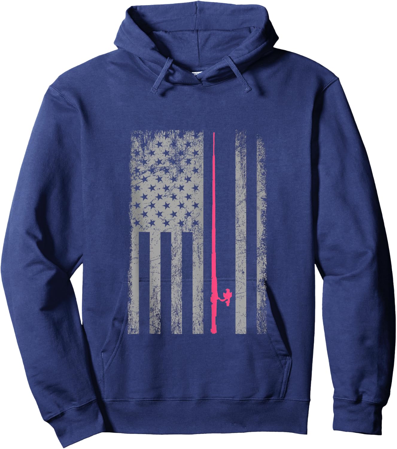 Pink Camo American Flag Fishing Shirt Women Bass Fishing Hoodie - Hoodie | Navy