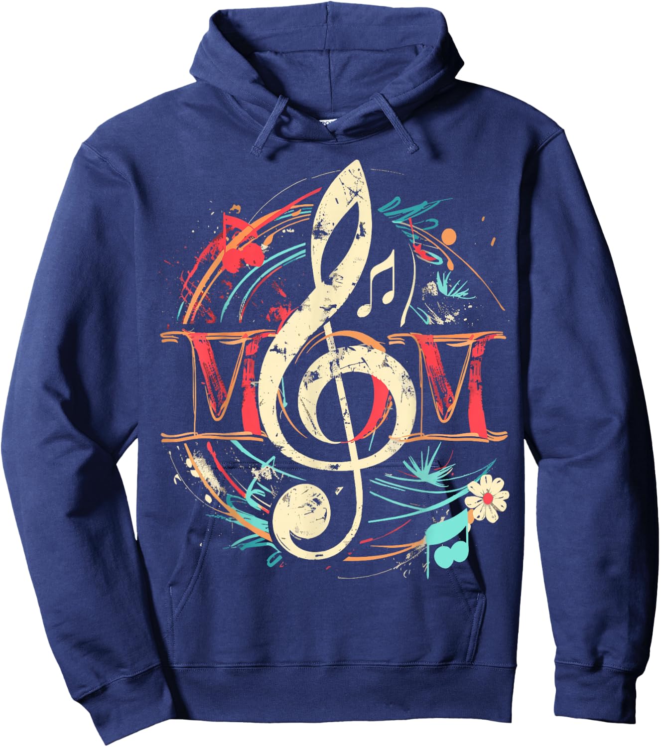 MOM Music note design Gifts for music lovers Hoodie - Hoodie | Navy