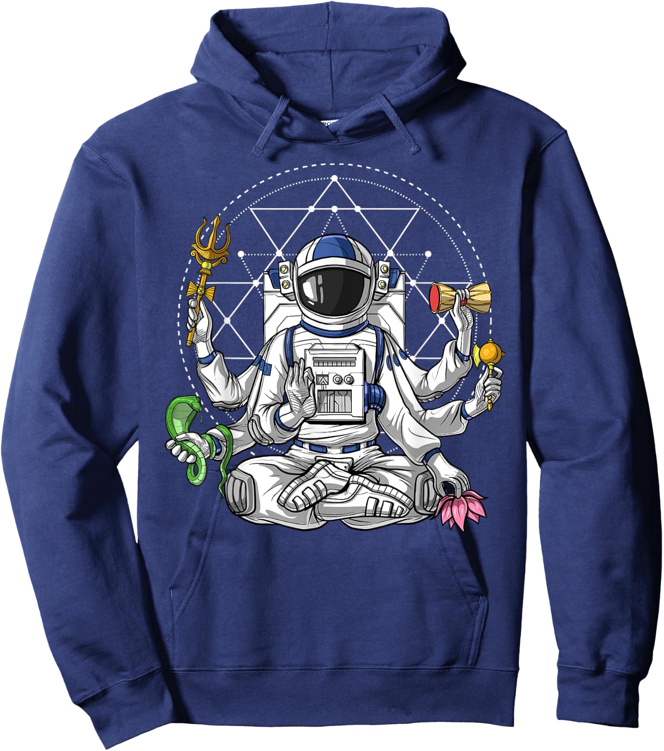 Psychedelic Astronaut Shiva Hindu God Spiritual Meditation Hoodie - Hoodie | Navy