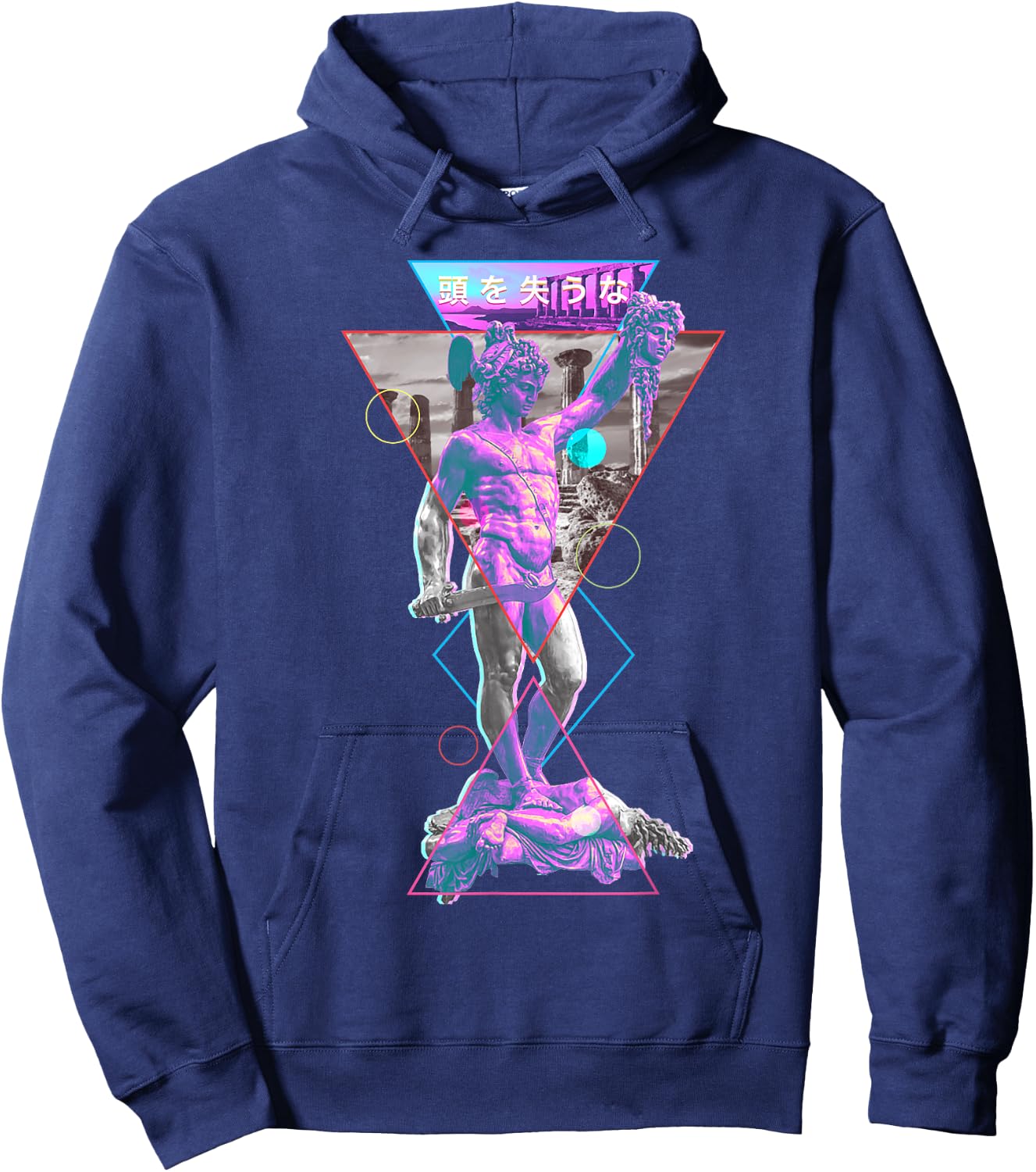 Perseus and Medusa Vaporwave Aesthetic 1980s Art Japanese Hoodie - Hoodie | Navy