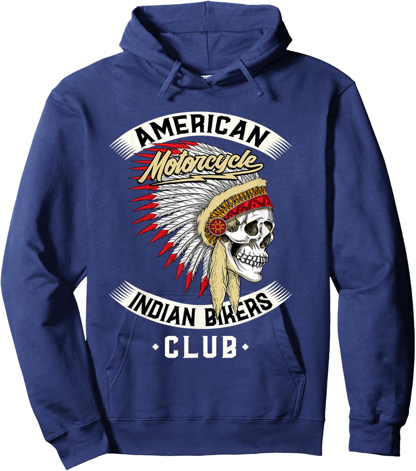 American Motorcycle Indian Bikers Club - Chopper Biker Hoodie - Hoodie | Navy