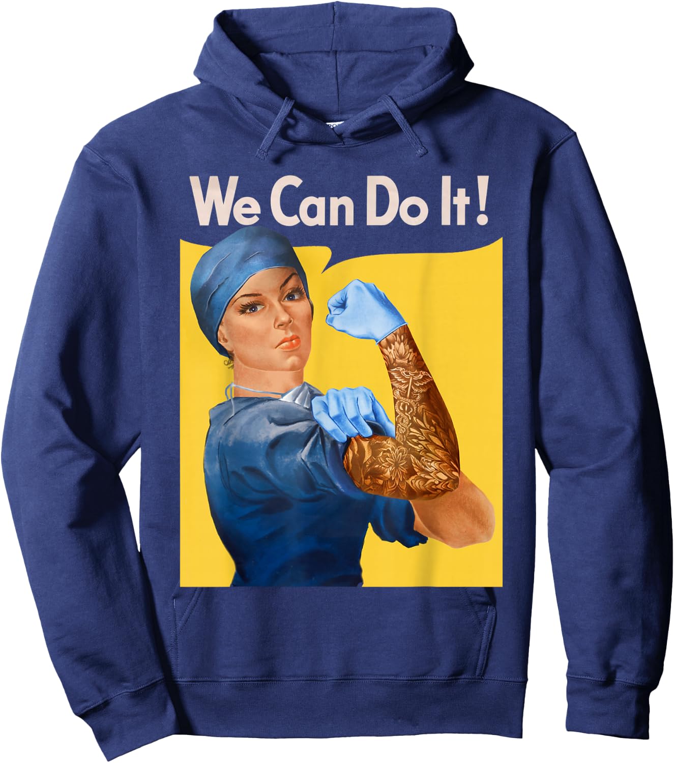Medical Rosie Nurse Doctor Medicine Feminist Hoodie - Hoodie | Navy