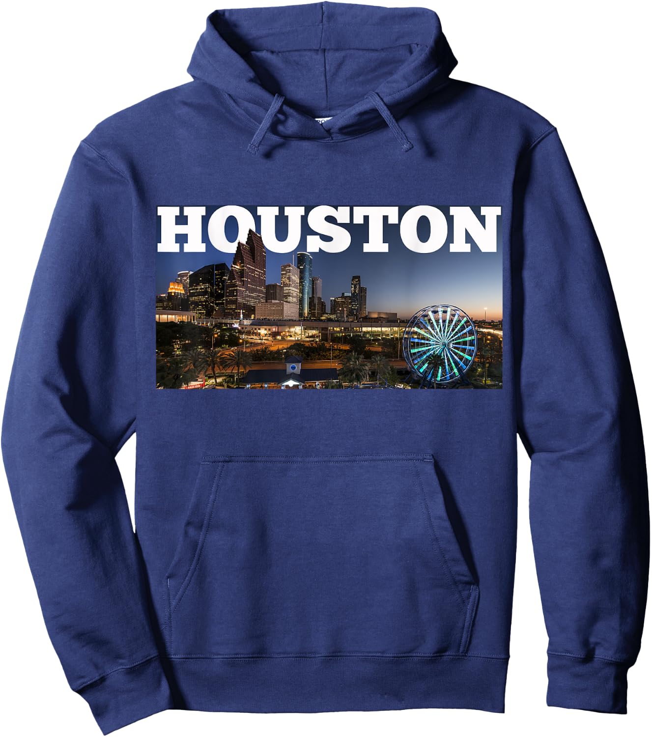 Houston City Skyline - Downtown Cityscape Photo Souvenir Hoodie - Hoodie | Navy