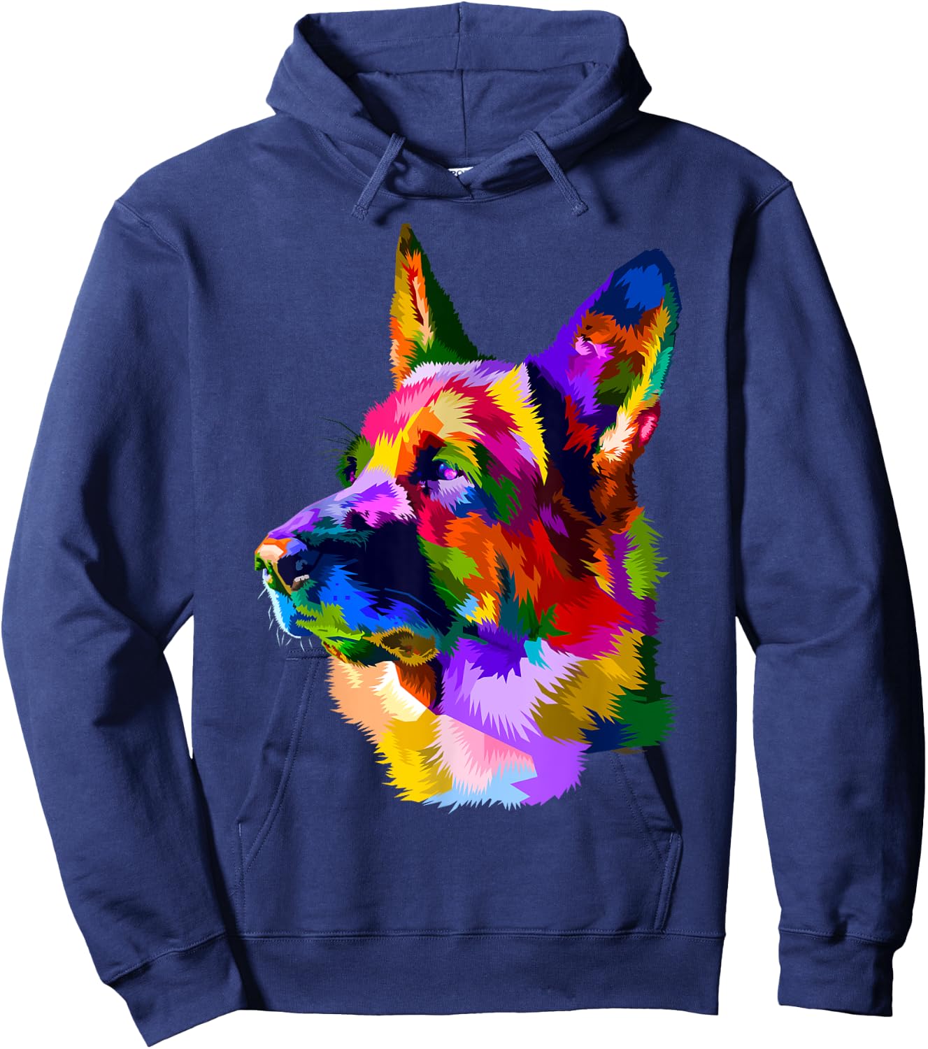 German Shepherd Shop Colorful German Shepherd Dog Owner Multicolor Graphic Hoodie - Hoodie | Navy