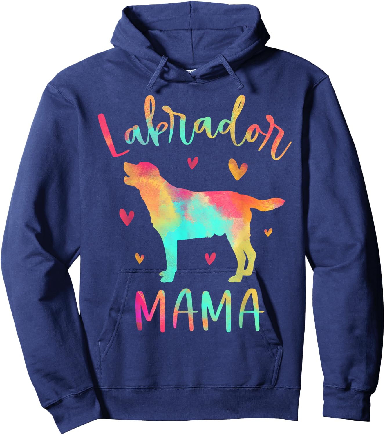 Labrador Mama Colorful Labrador Retriever Gifts Dog Mom Hoodie - Hoodie | Navy