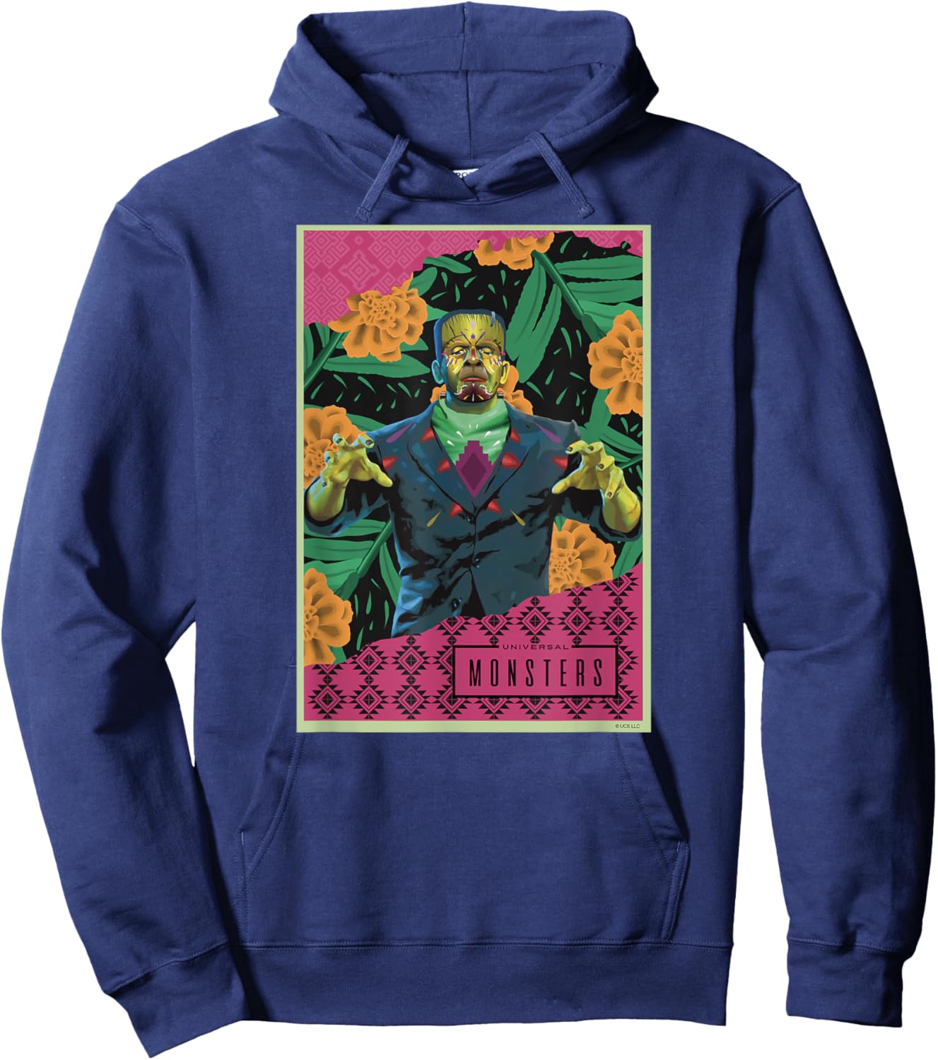 Universal Monsters Frankenstein Día De Los Muertos Hoodie - Hoodie | Navy