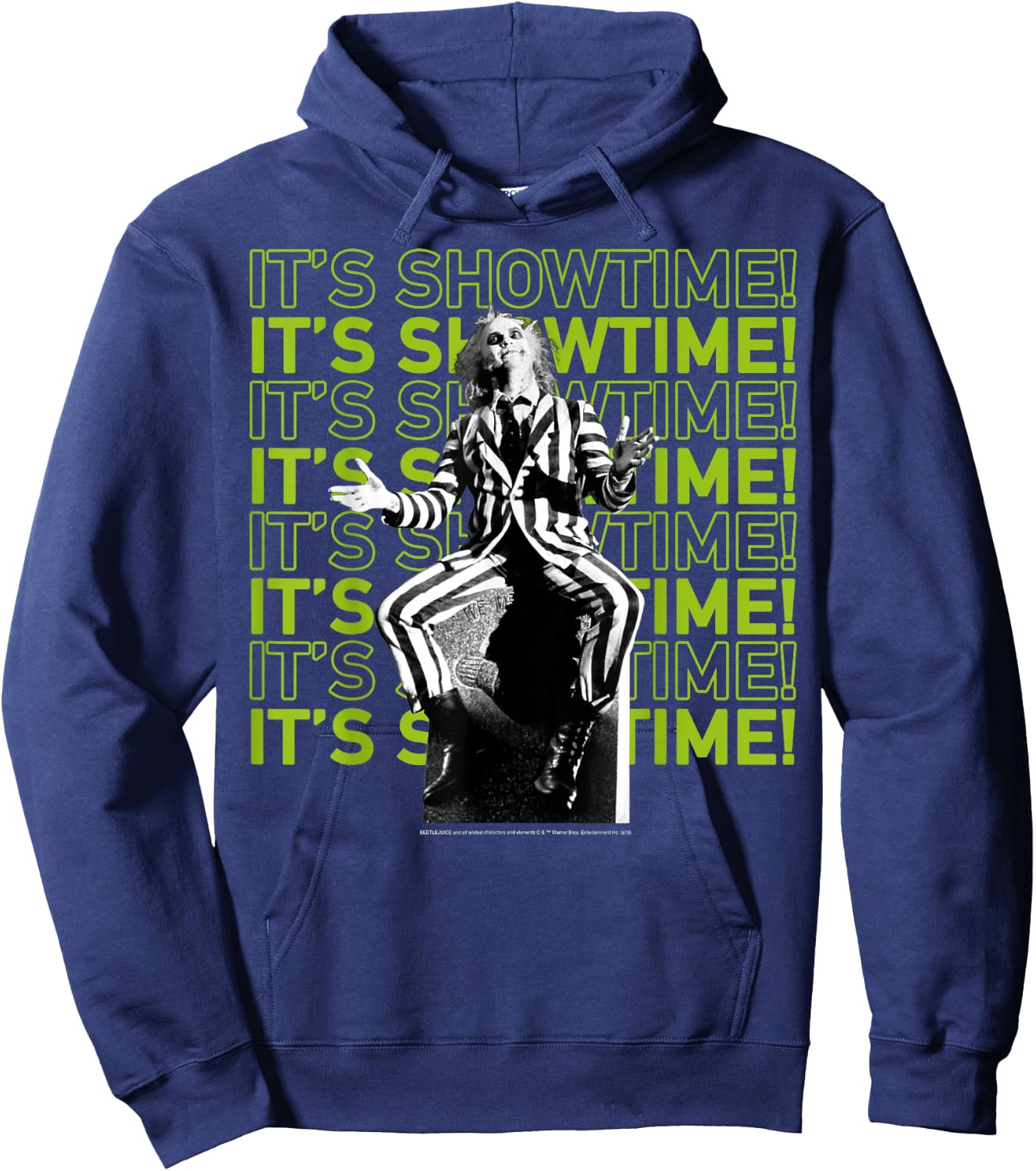 Beetlejuice It's Showtime Text Stack Hoodie - Hoodie | Navy