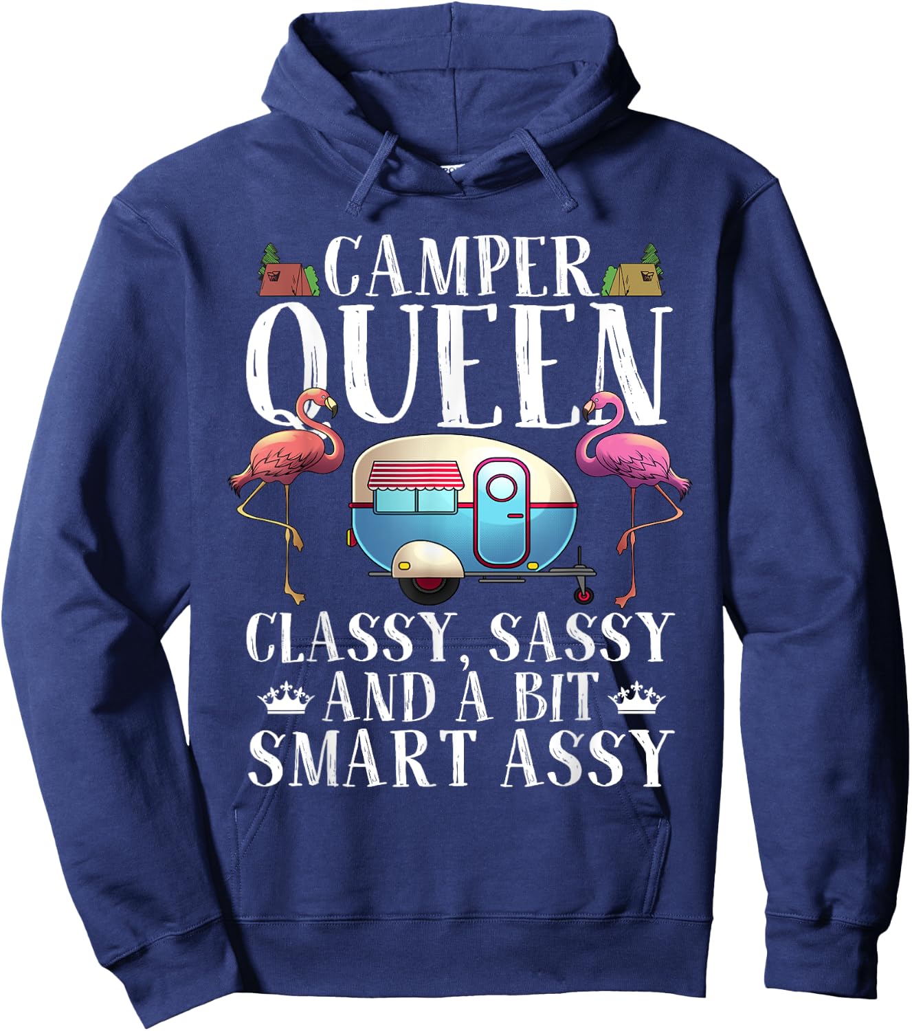 Funny Camper Queen Sassy Gift RV Camping Lovers Hoodie - Hoodie | Navy