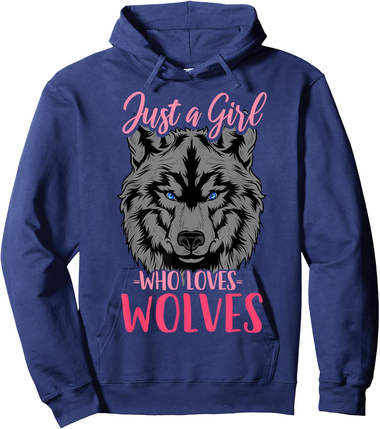 Wolf Just a Girl Who Loves Wolves Hoodie - Hoodie | Navy