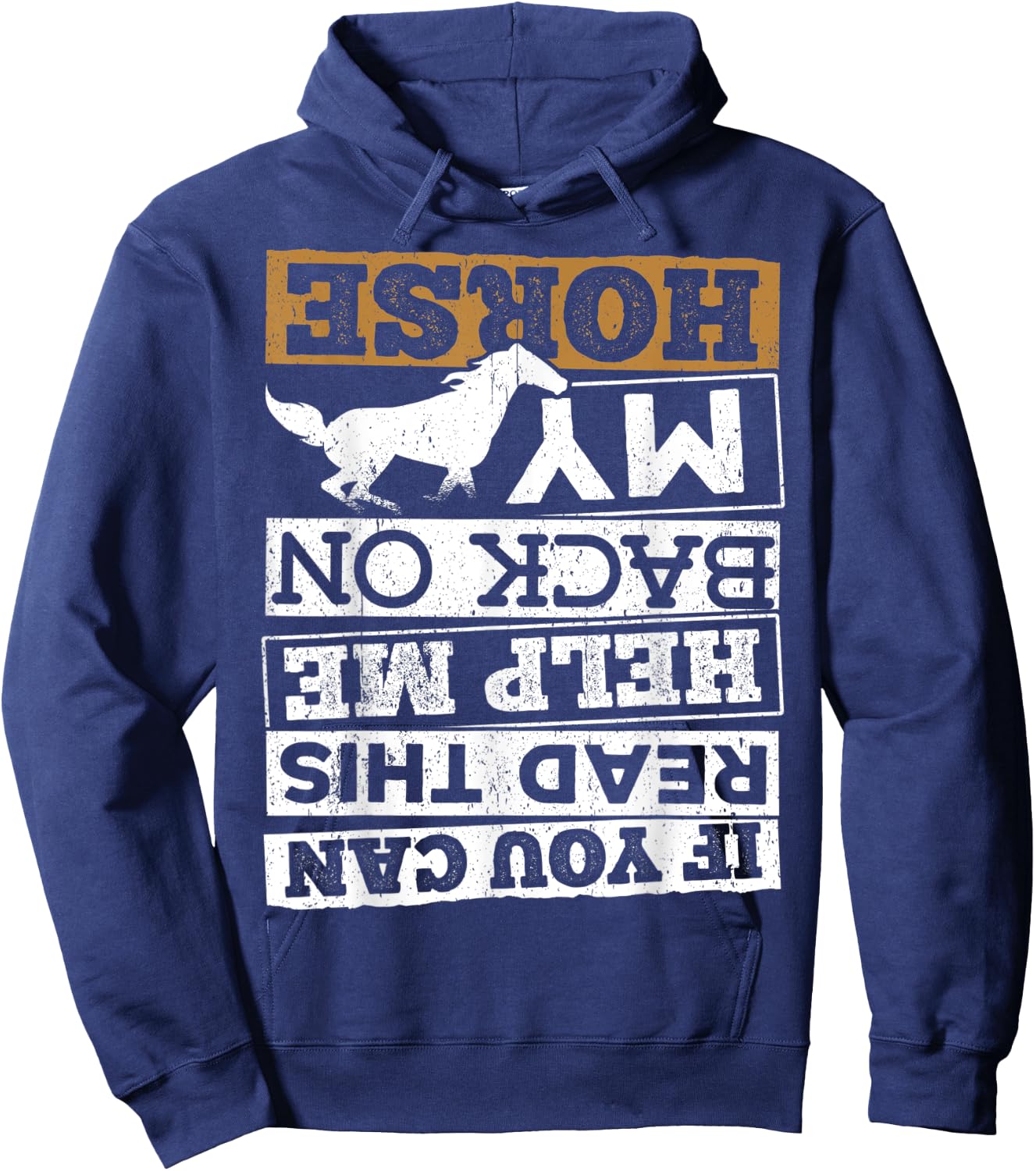 If you can read this help me back on my horse - colt filly Hoodie - Hoodie | Navy