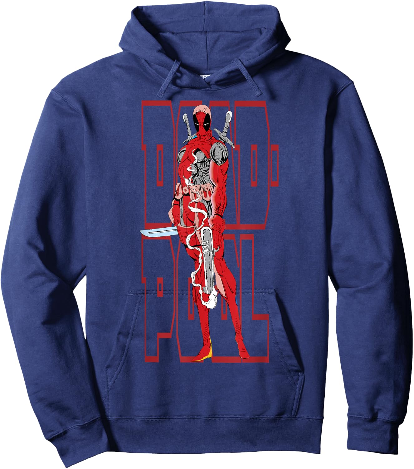 Marvel Deadpool 30th Portrait Text Overlay Hoodie - Hoodie | Navy