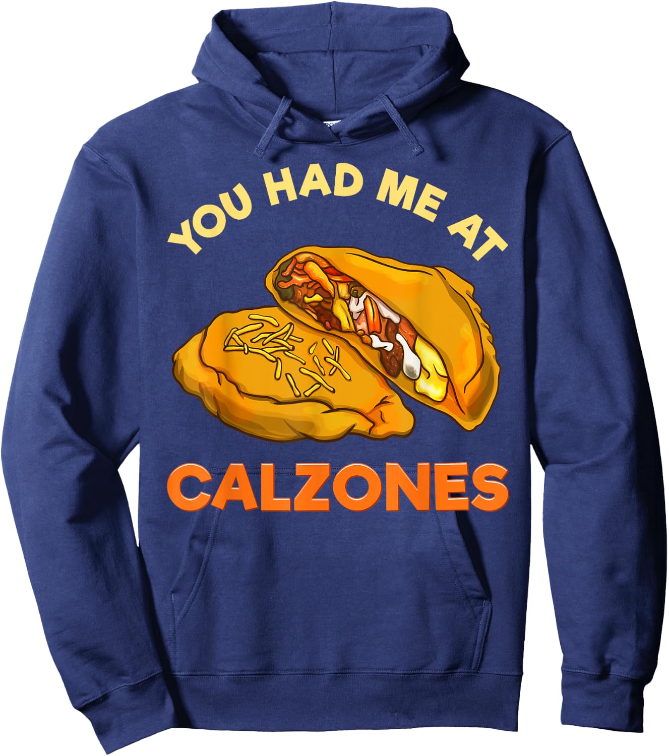 Calzone Italian Pizza Food Gift Hoodie - Hoodie | Navy