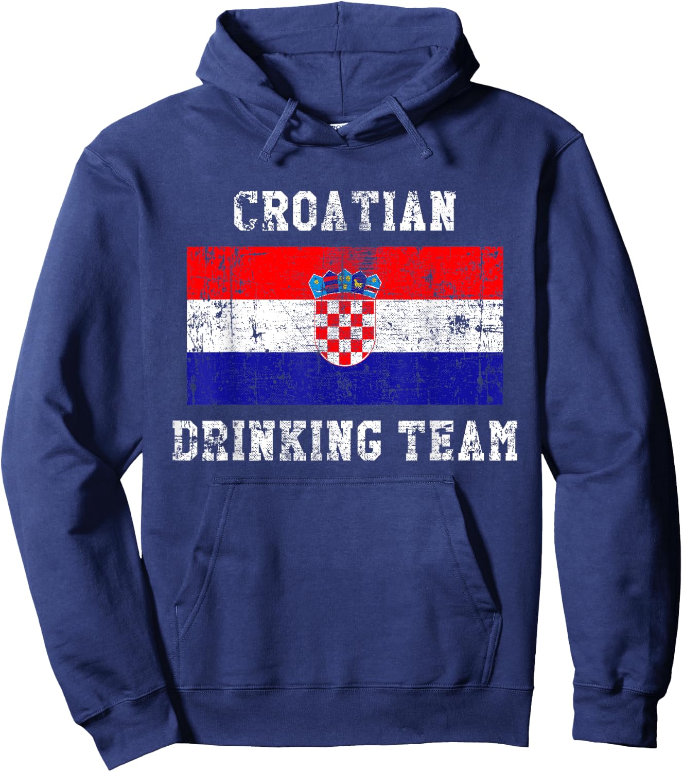 Croatian Drinking Team Funny National Pride Gift Hoodie - Hoodie | Navy