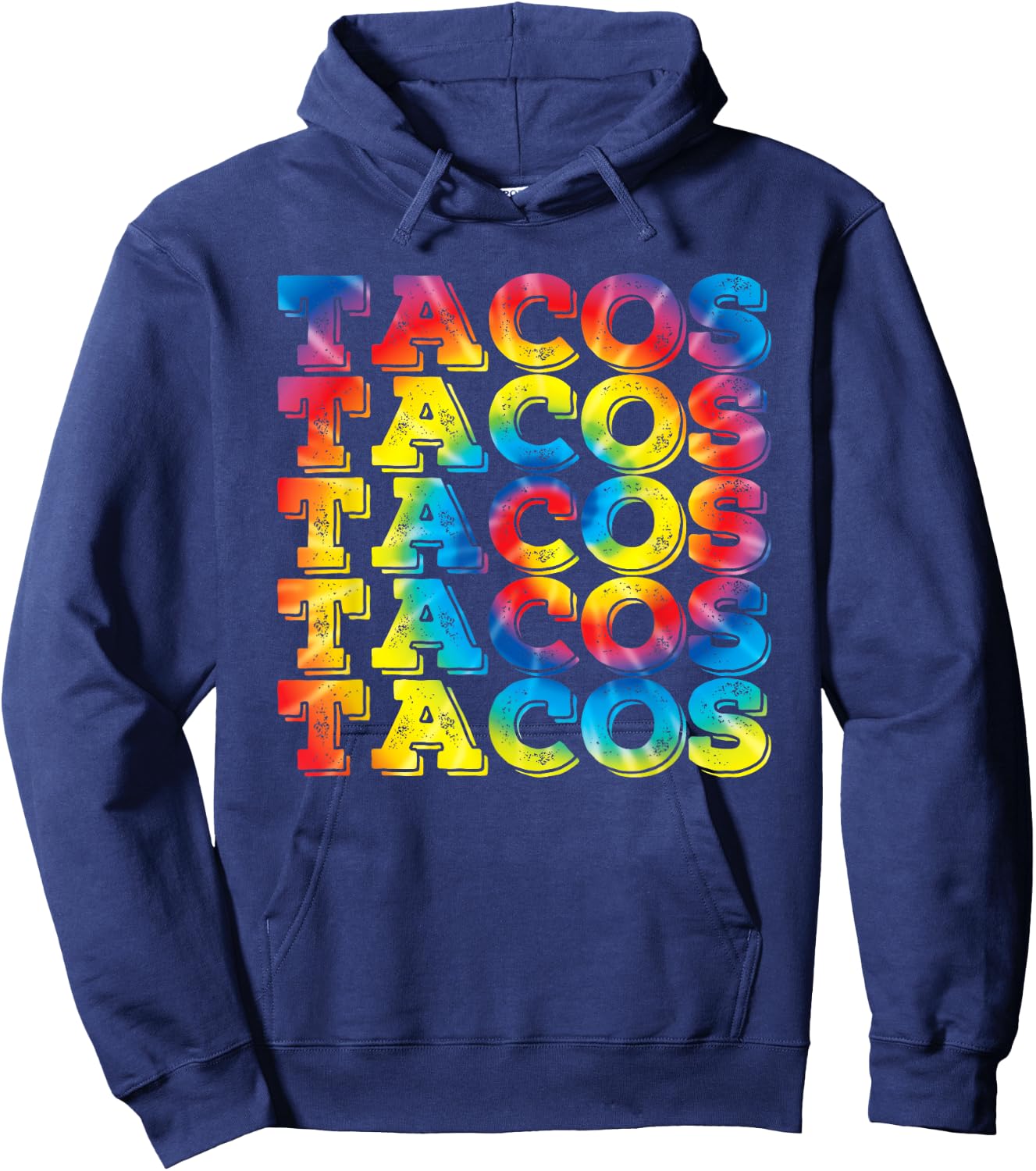 Retro Tacos Vintage Tie Dye Taco Tuesday Mexican Hoodie - Hoodie | Navy