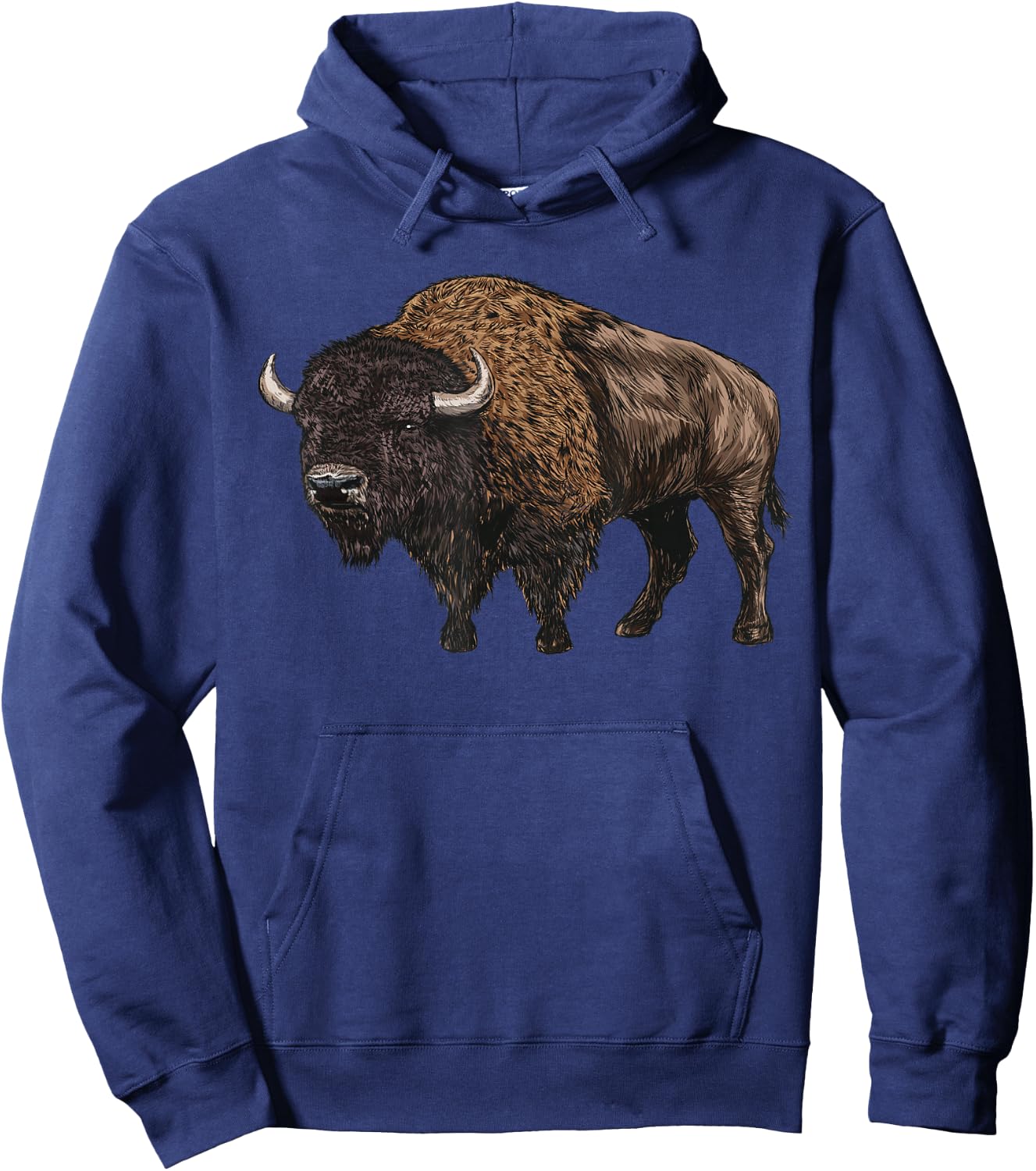 Retro American Bison Silhouette National Park Buffalo Lover Hoodie - Hoodie | Navy